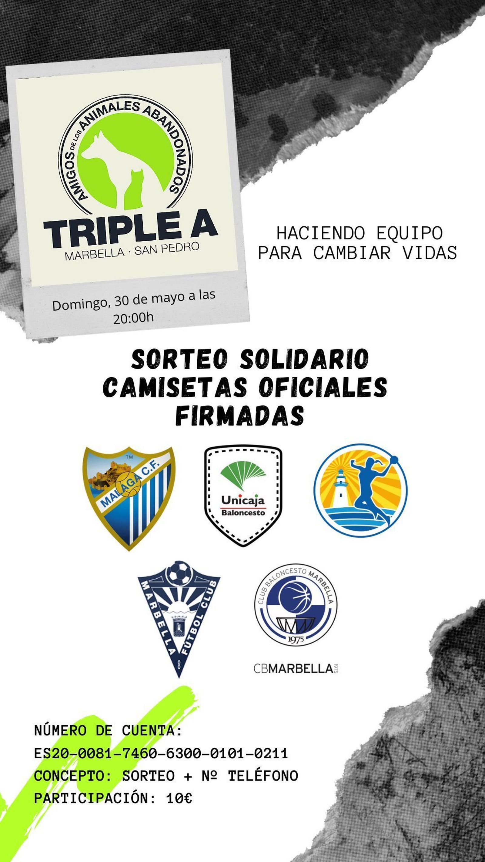Sorteo solidario de varias camisetas firmadas por los equipos más importantes de Málaga