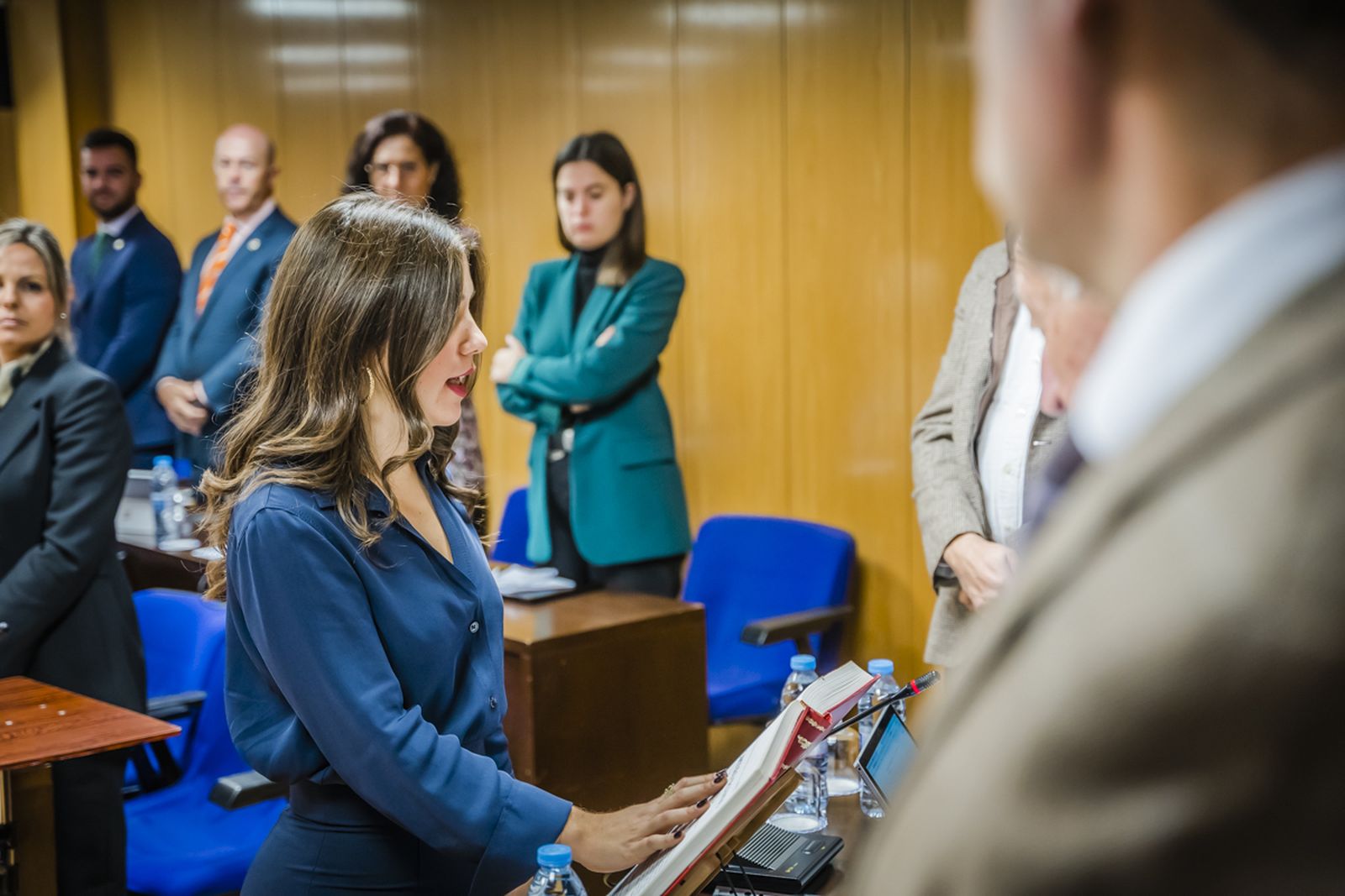 Amalia López, en el momento de su toma de posesión.
