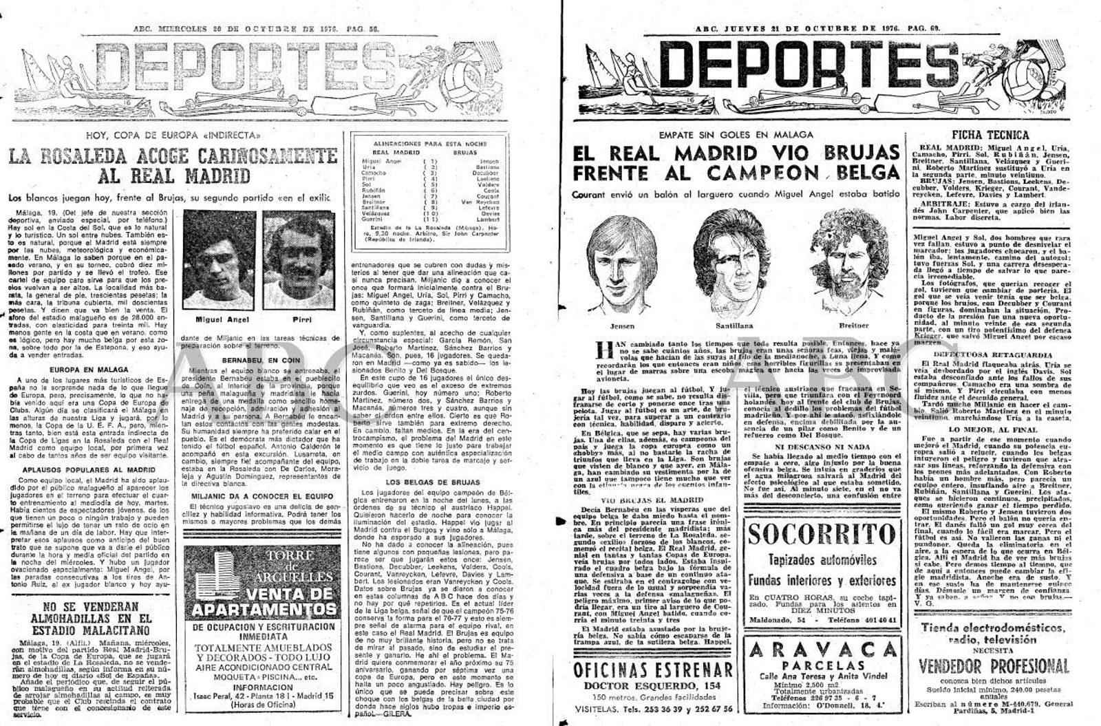 Capturas del periódico 'ABC' de octubre 1976.