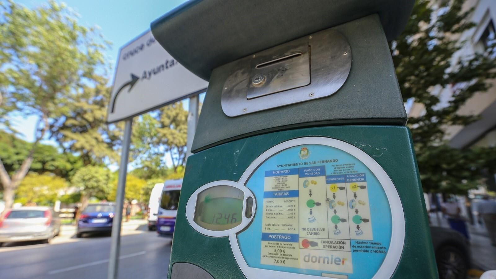 Parquímetro de la zona azul de San Fernando.