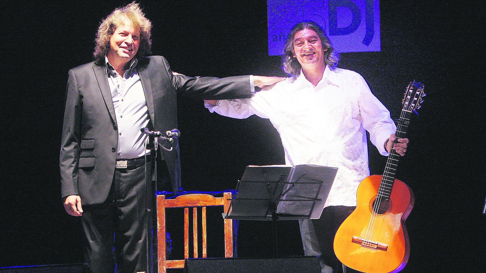 José Mercé  y Moraíto, en el concierto que el cantaor ofreció en La Atalaya de Jerez, en 2009.