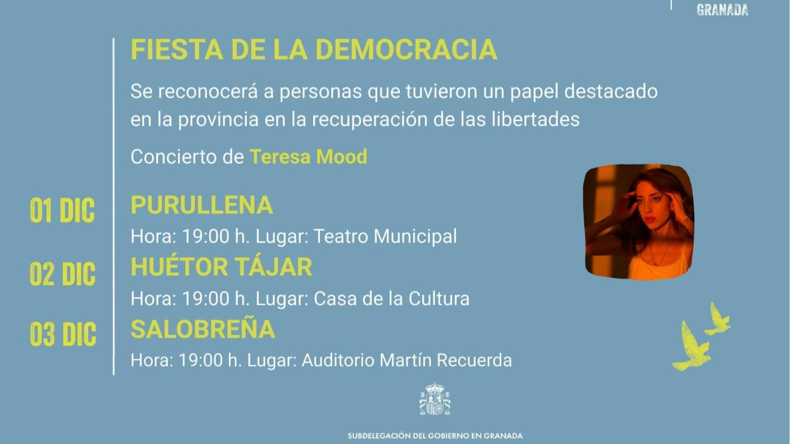 Cartel del programa “España en Libertad. 50 años” en la provincia de Granada,