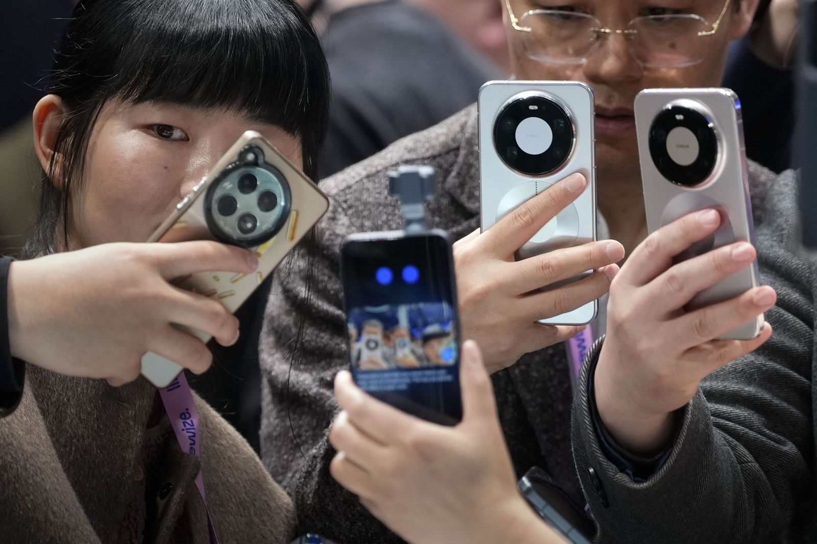 Visitantes del Mobile World Congress en Barcelona.