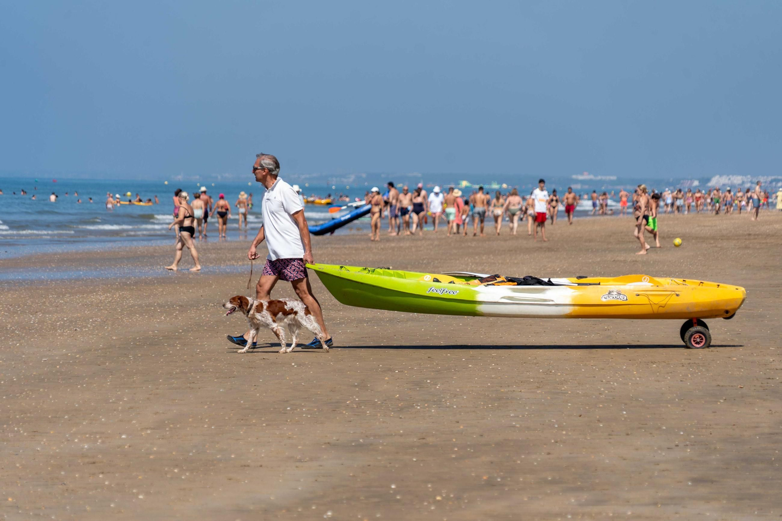 Ambiente de las playas de Punta Umbría la mañana del sábado 9 de agosto