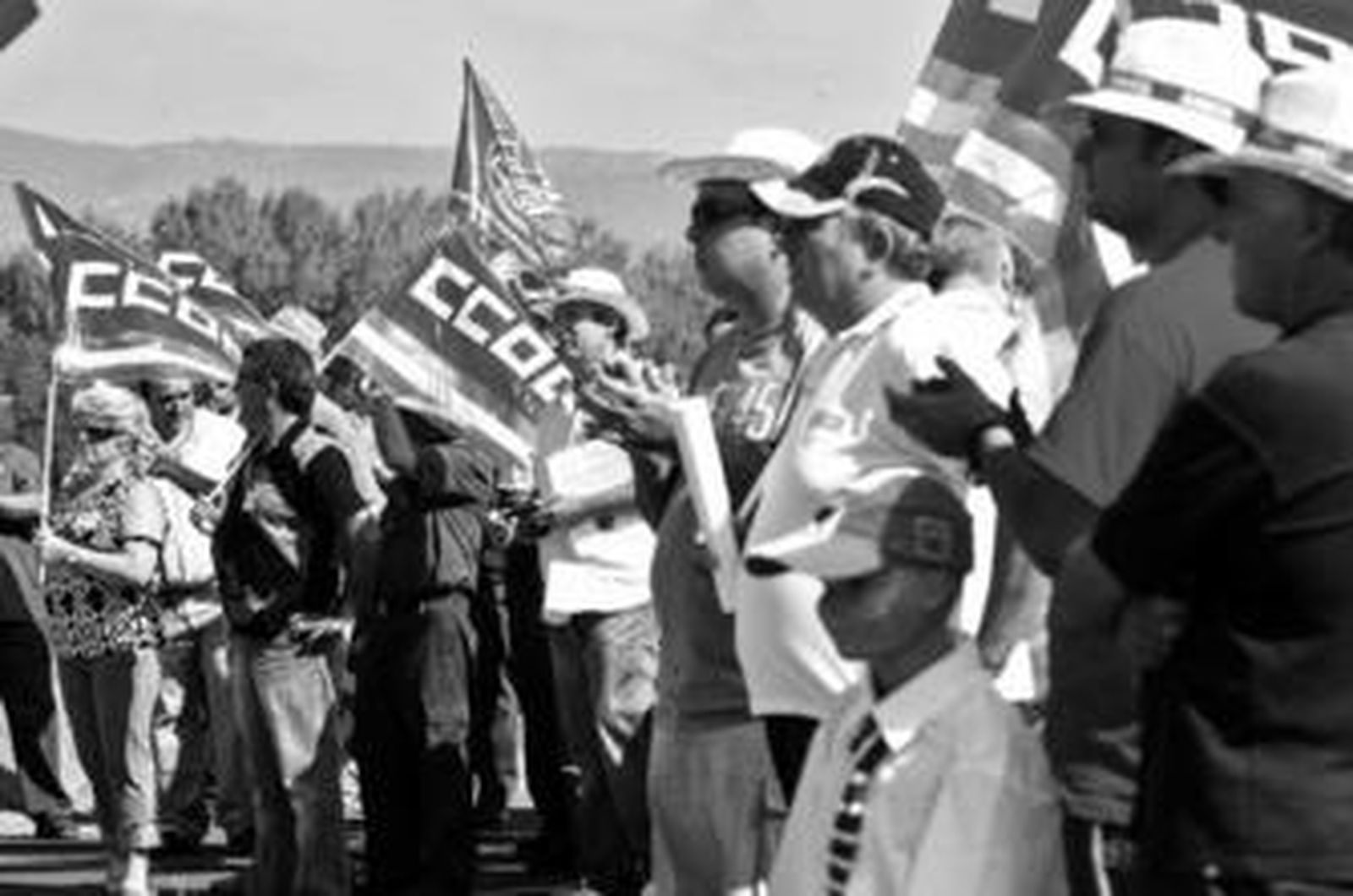Los trabajadores, en una de las concentraciones realizadas la pasada semana.