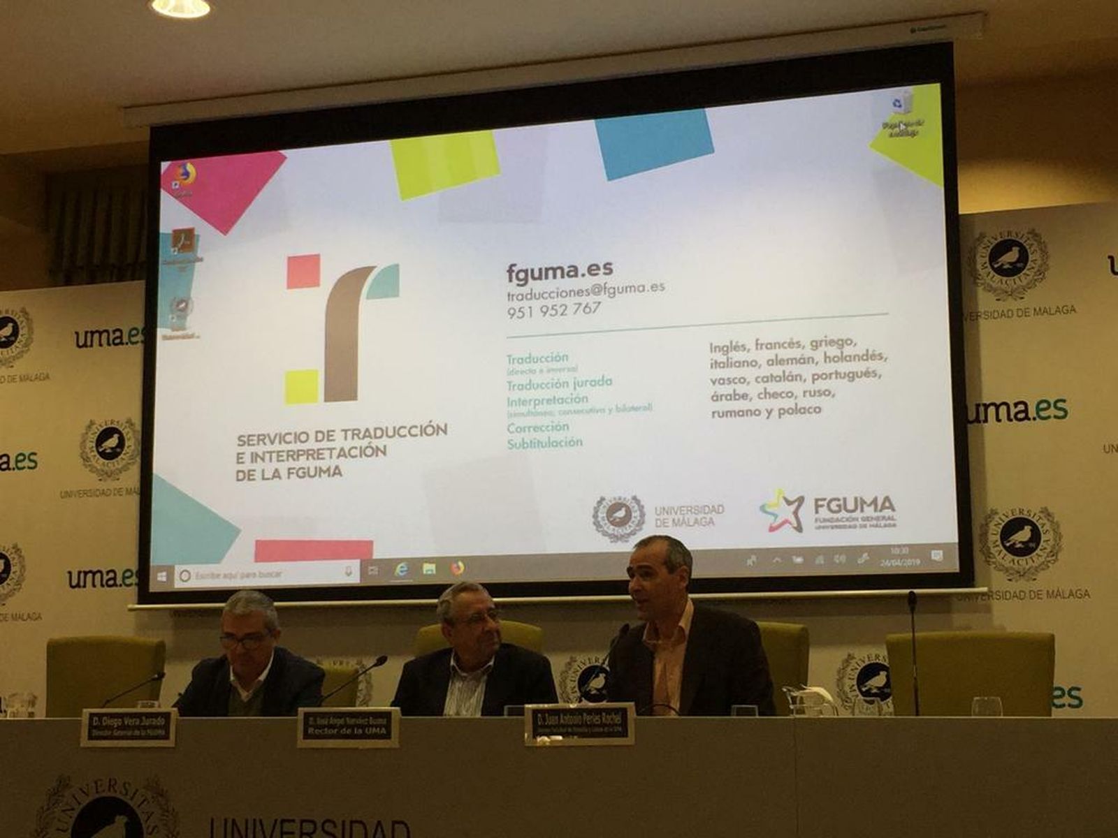 Diego Vera, José Ángel Narváez y Juan Antonio Perles en la presentación.