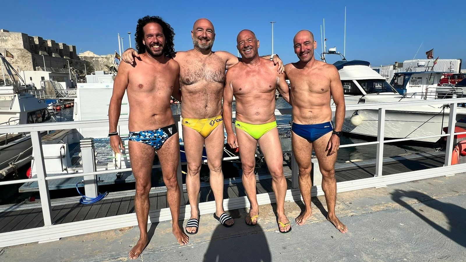 El grupo de cuatro españoles que completó la travesía este jueves