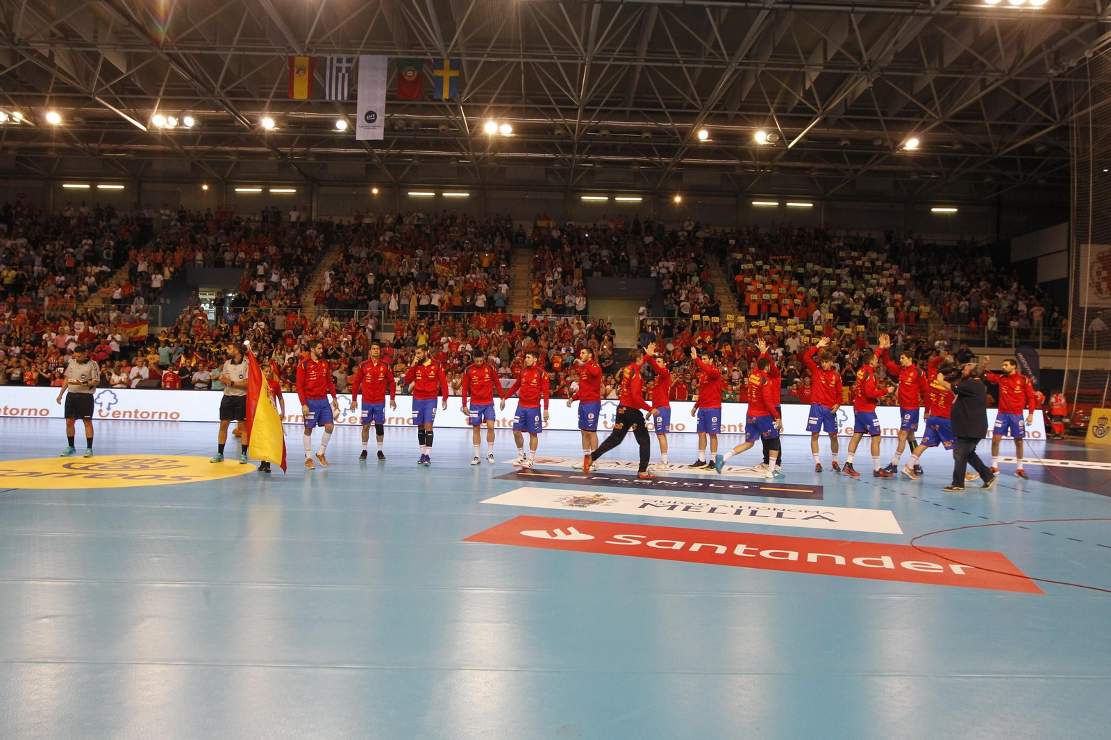 Fotogalería España-Suecia. Balonmano. Palacio Juegos Mediterráneos. Almería