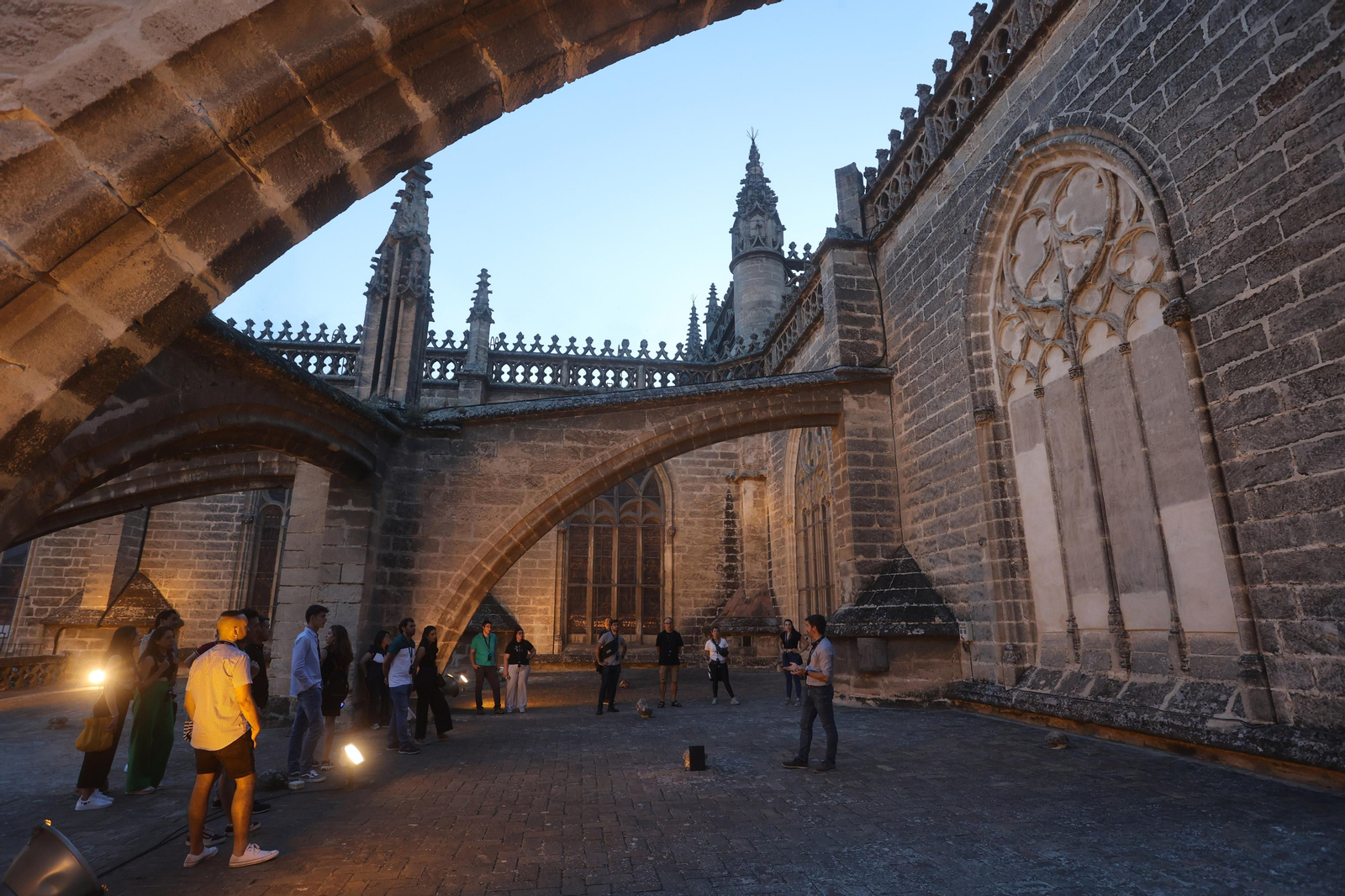 Las impresionantes imágenes de las cubiertas de la Catedral al anochecer