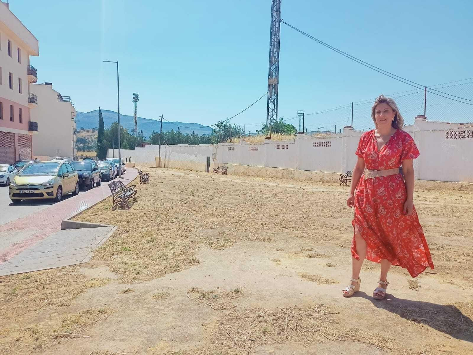 La delegada municipal de Contratación, María del Carmen Martínez, en la zona de actuación. La delegada municipal de Contratación, María del Carmen Martínez, en la zona de actuación.