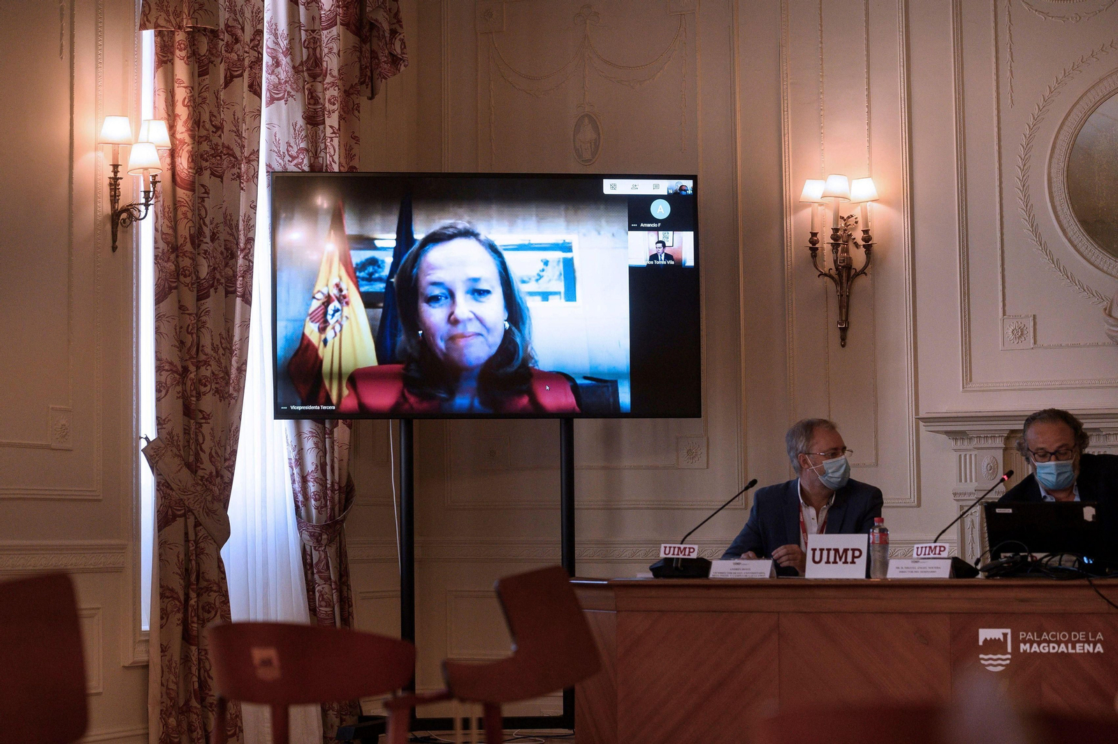 Nadia Calviño, en conferencia telemática