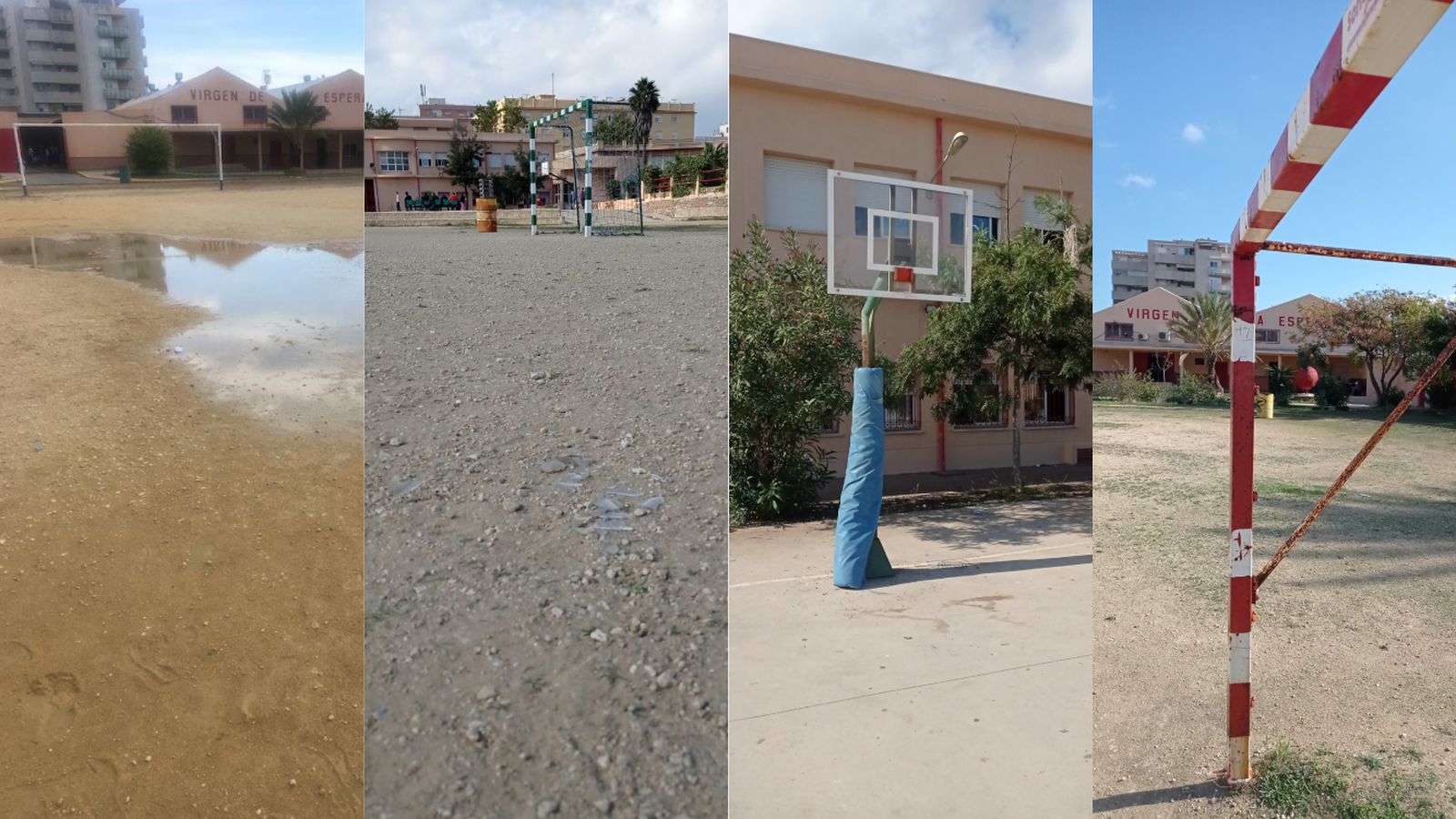 El estado del patio del IES Virgen de la Esperanza de La Línea.