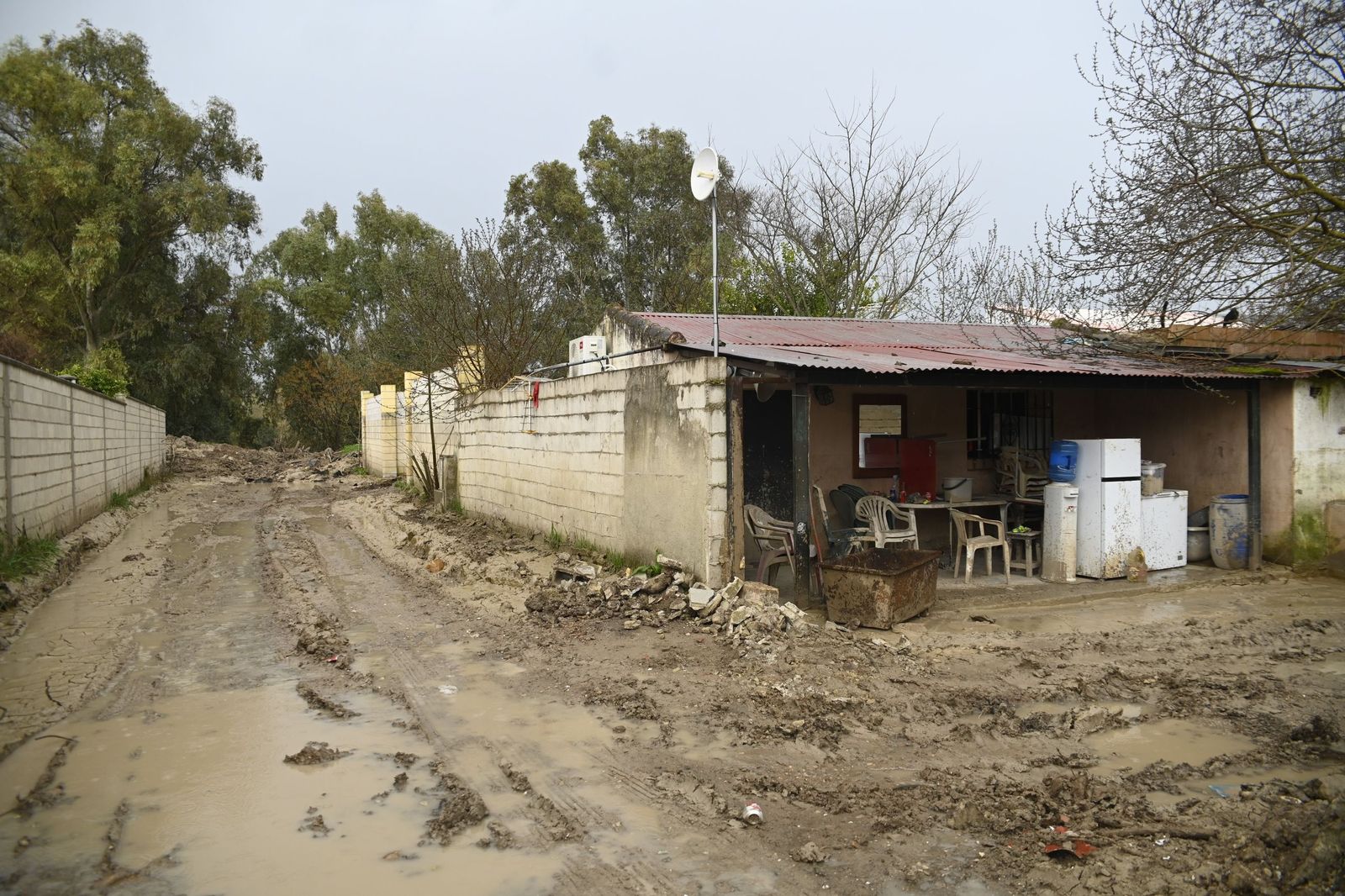 Parcelas de Guadalvalle siguen anegadas por el barro un mes después de las inundaciones