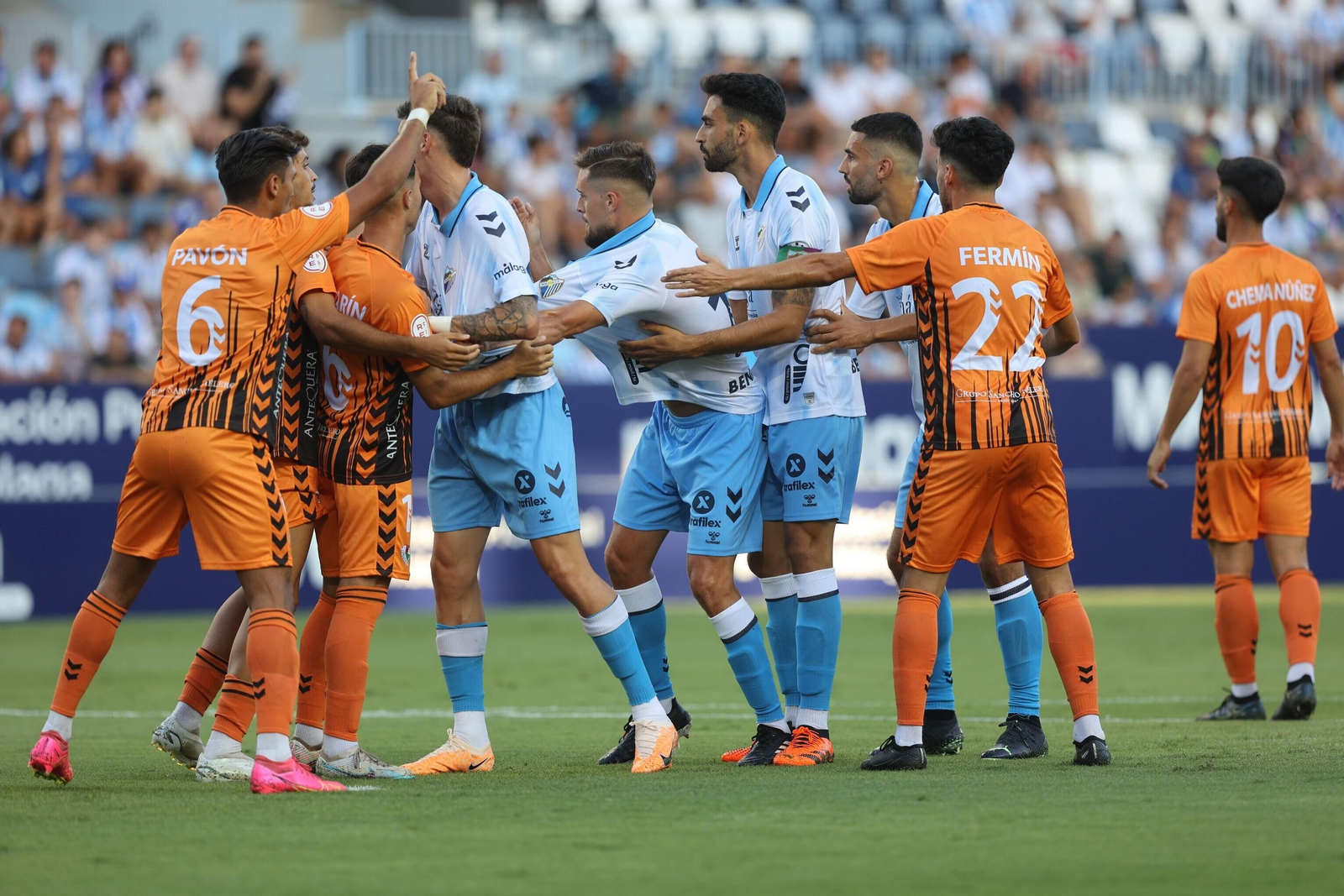 Imagen del partido en La Rosaleda en el Costa del Sol.