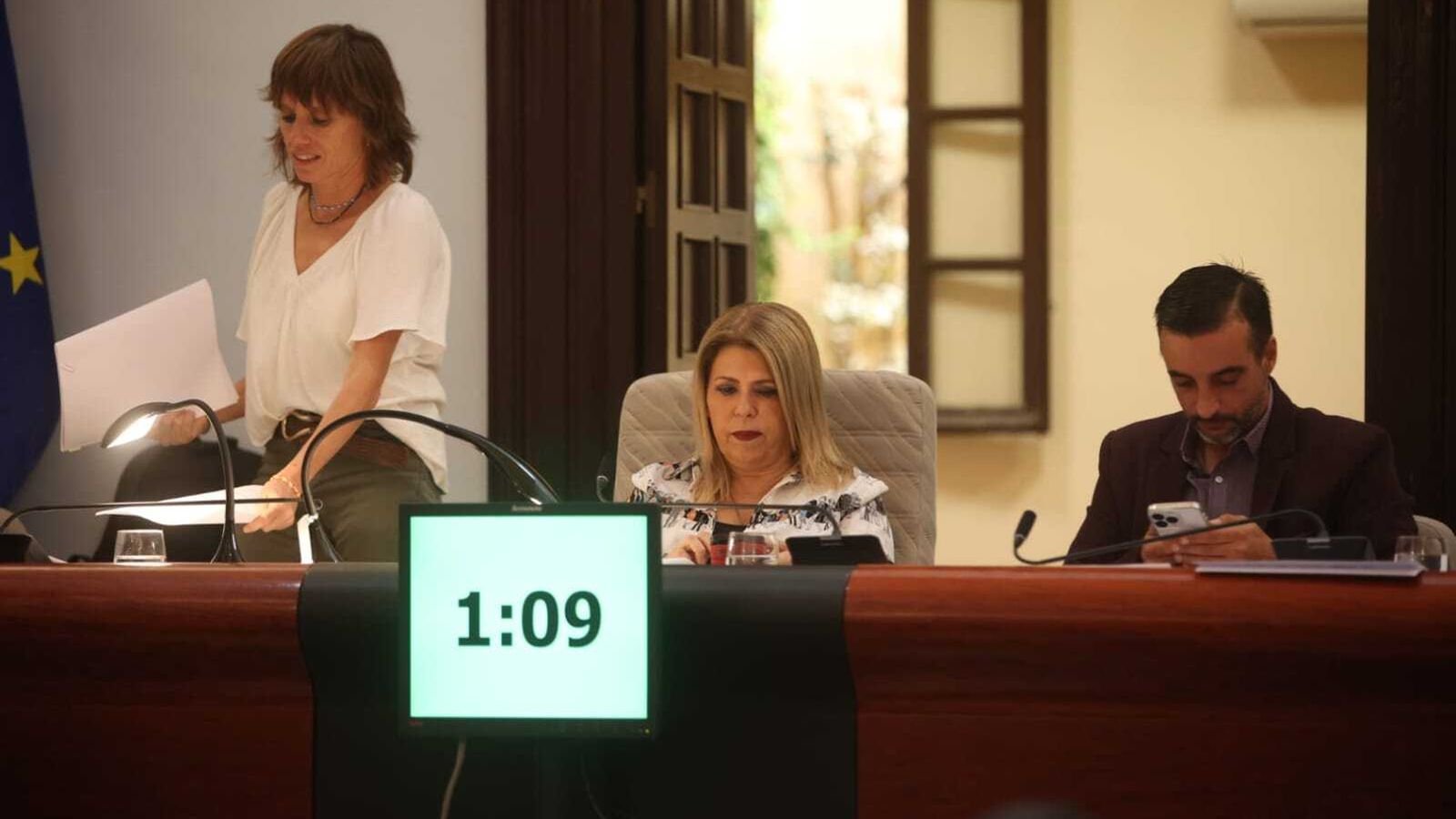 De izquierda a derecha, Laura Álvarez, Mamen Sánchez y José Antonio Díaz.