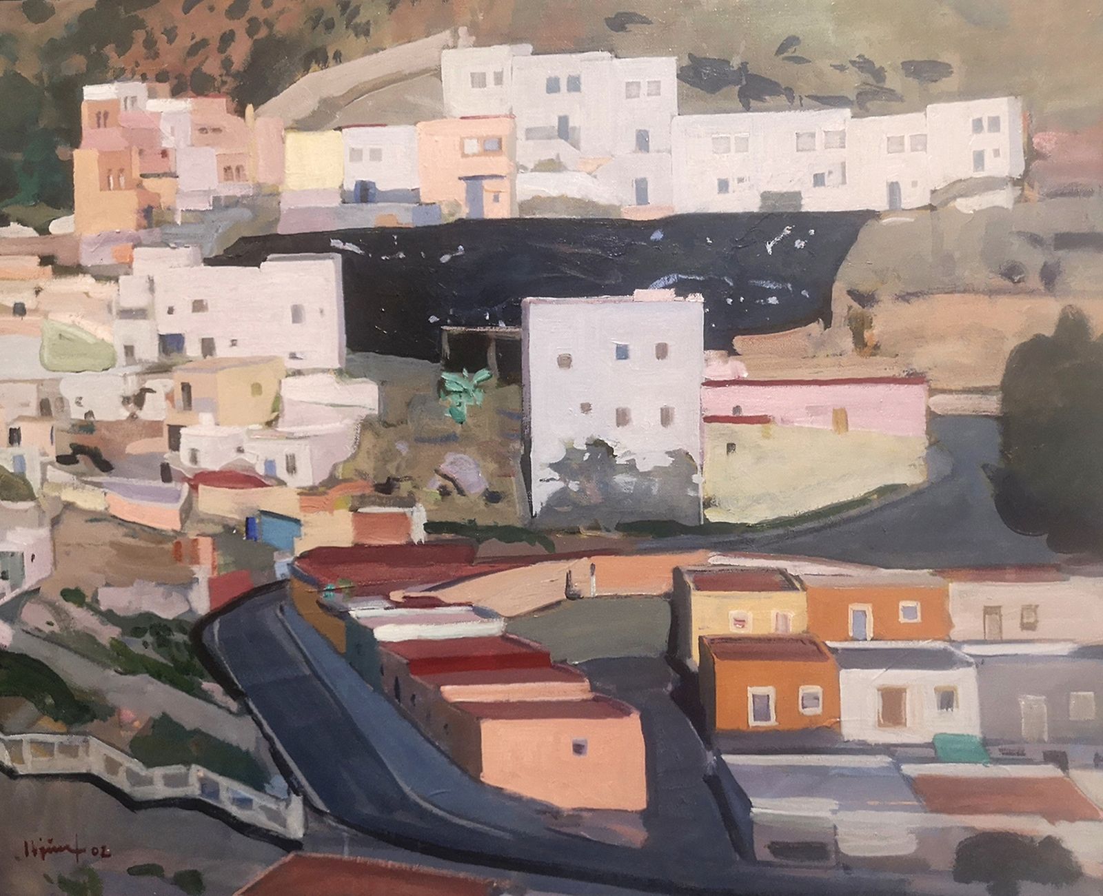 Pintura realizada por Andrés García Ibáñez en 2002 en torno a La Chanca.