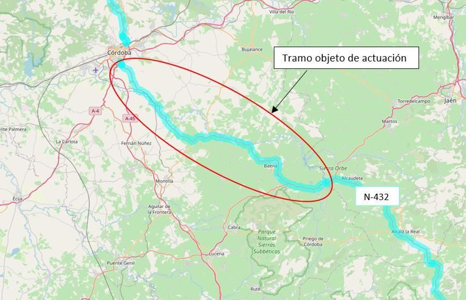 Mapa sobre el tramo afectado por la rehabilitación.