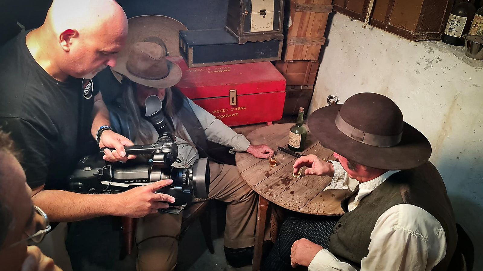 Rodaje del corto en interior.