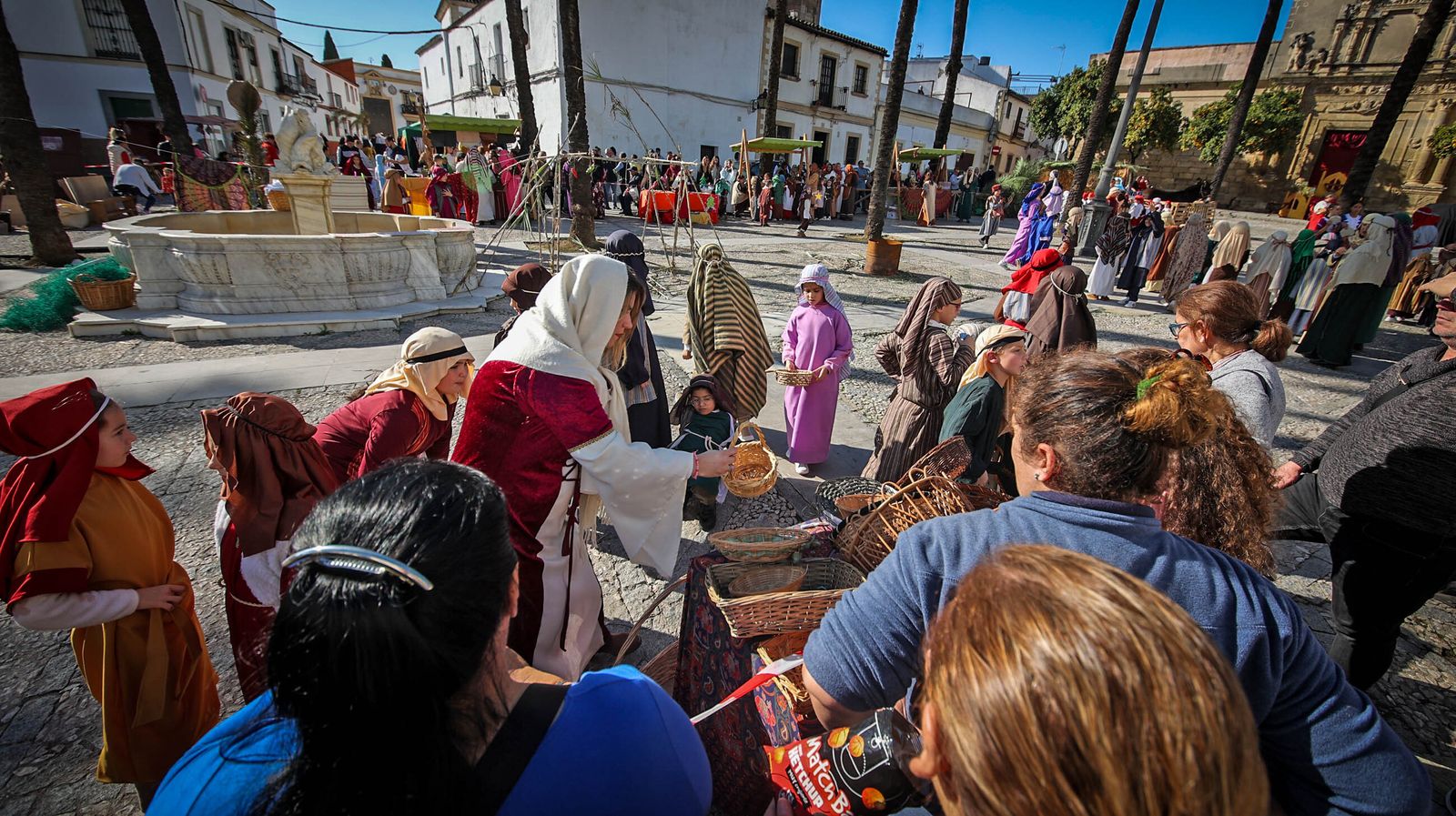 Belén viviente en la Plaza del Mercado de Jerez