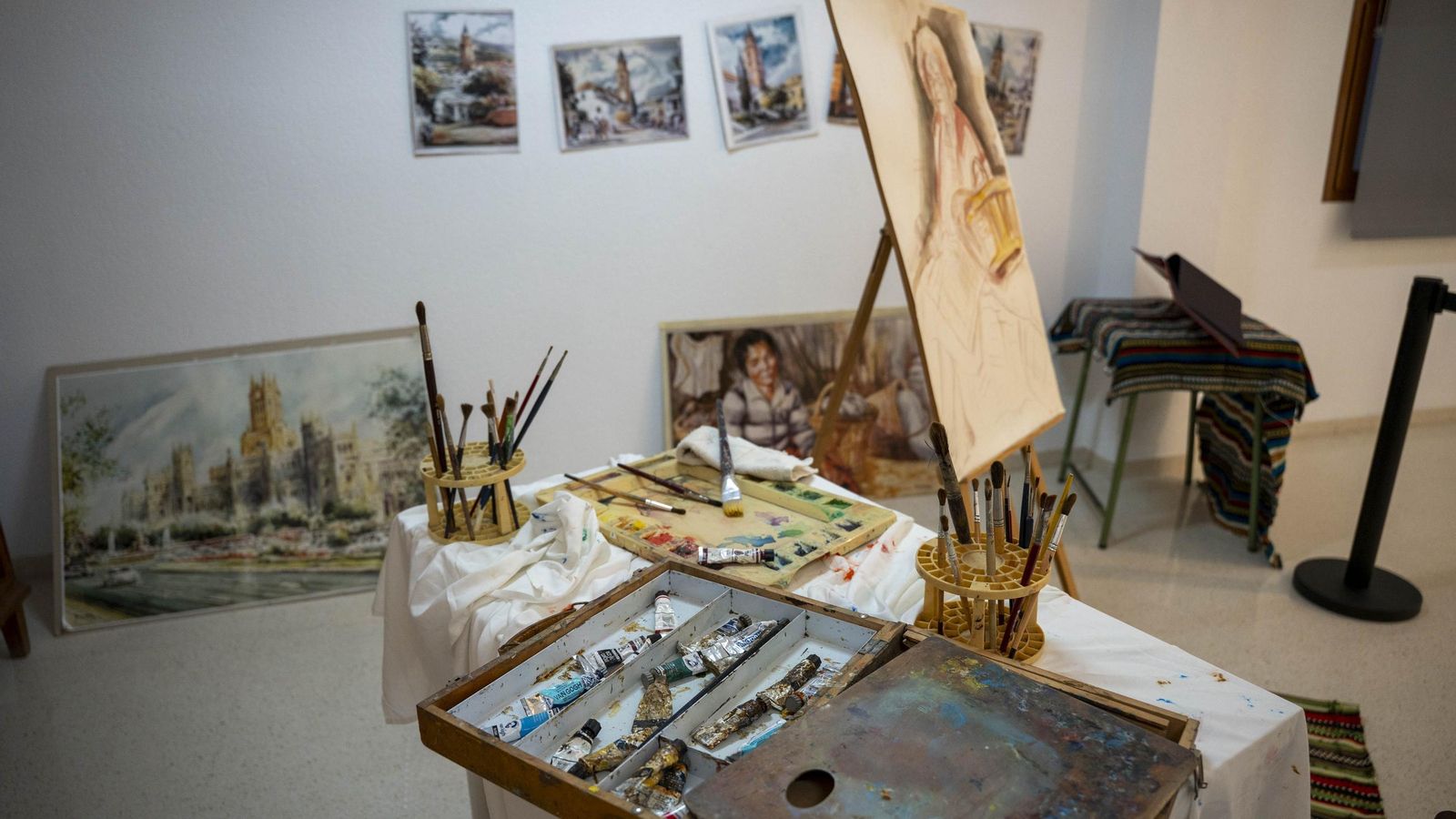 Se ha recreado el estudio del acuarelista en el Museo.