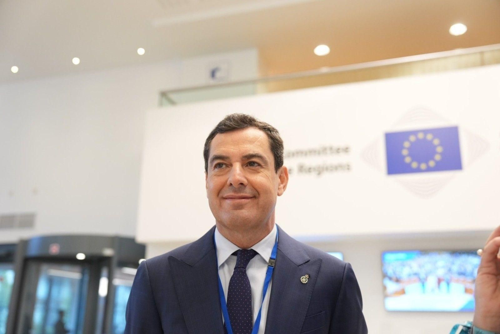 El presidente de la Junta, Juanma Moreno, el pasado miércoles en Bruselas.