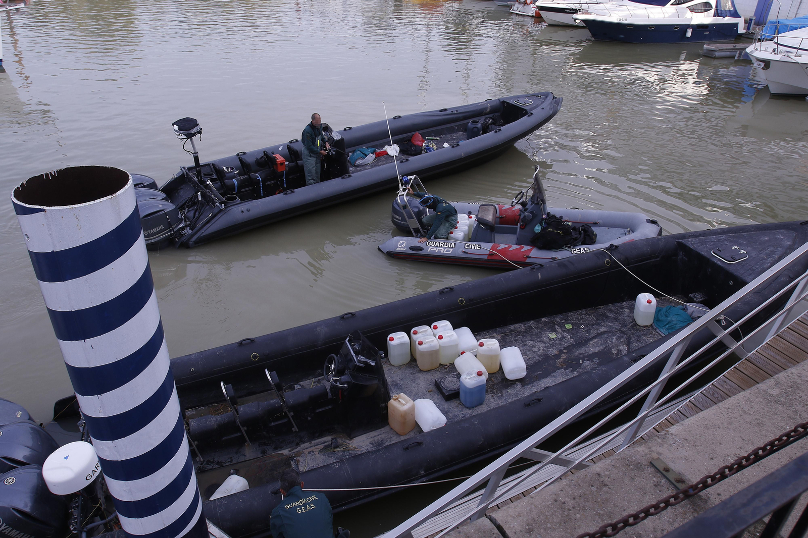 Intervenidas dos narcolanchas por la Guardia Civil en el Guadalquivir