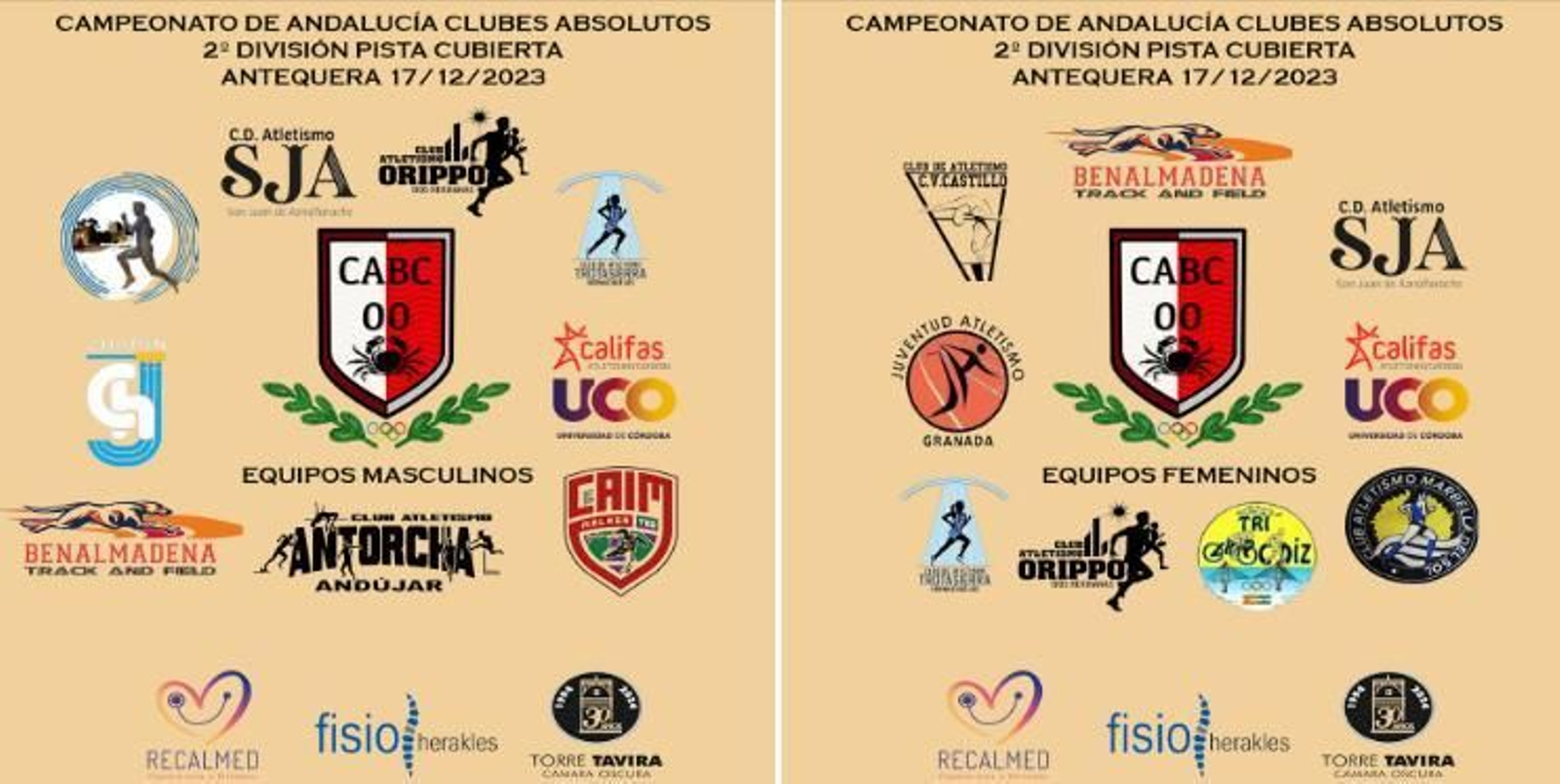 Cuadro de equipos participantes en el Andaluz.