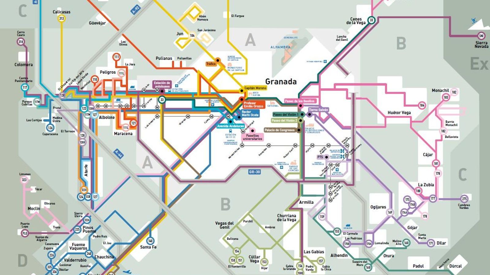Líneas del Consorcio Metropolitano de Transportes.