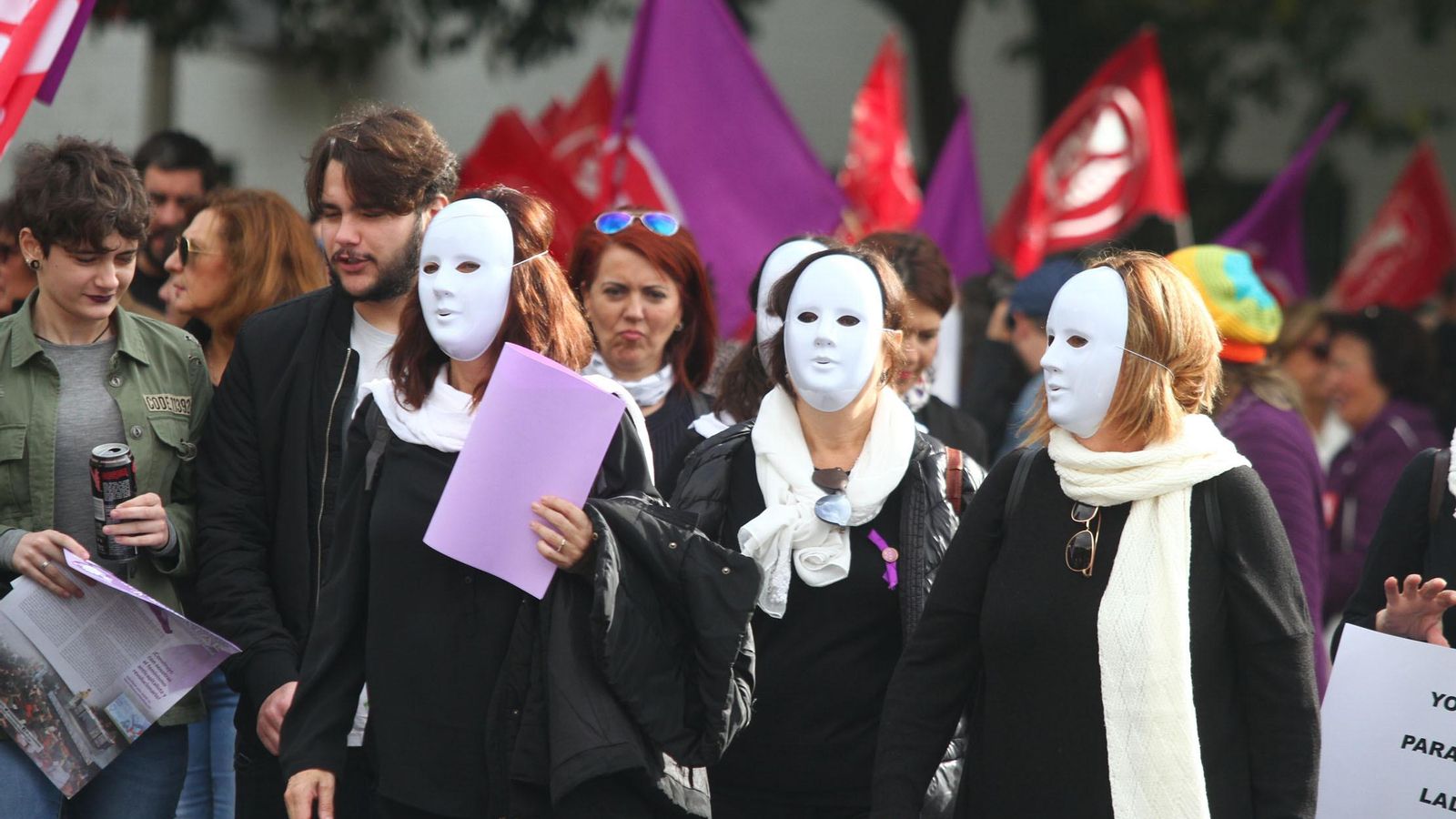 Un momento de la manifestación de rechazo a la violencia de género.