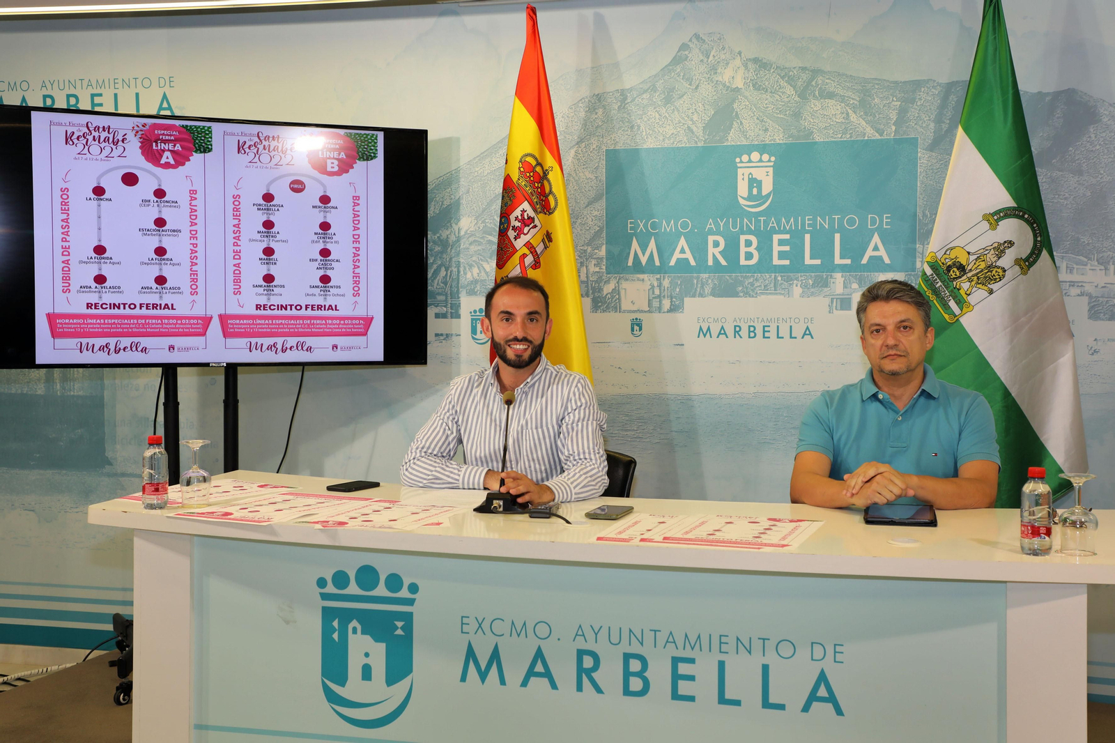 La presentación de las líneas de autobuses gratuitas.