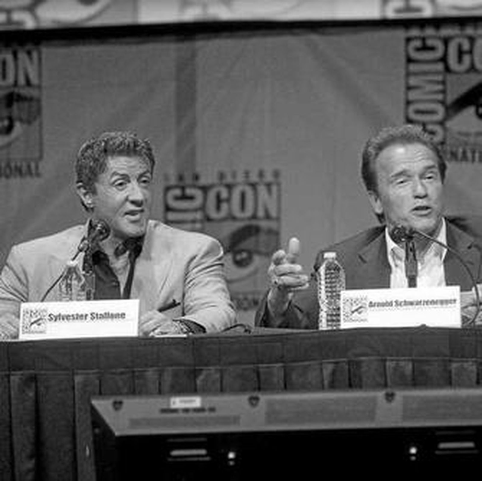 Sylvester Stallone y Arnold Schwarzenegger en la feria Comic-Con en San Diego.