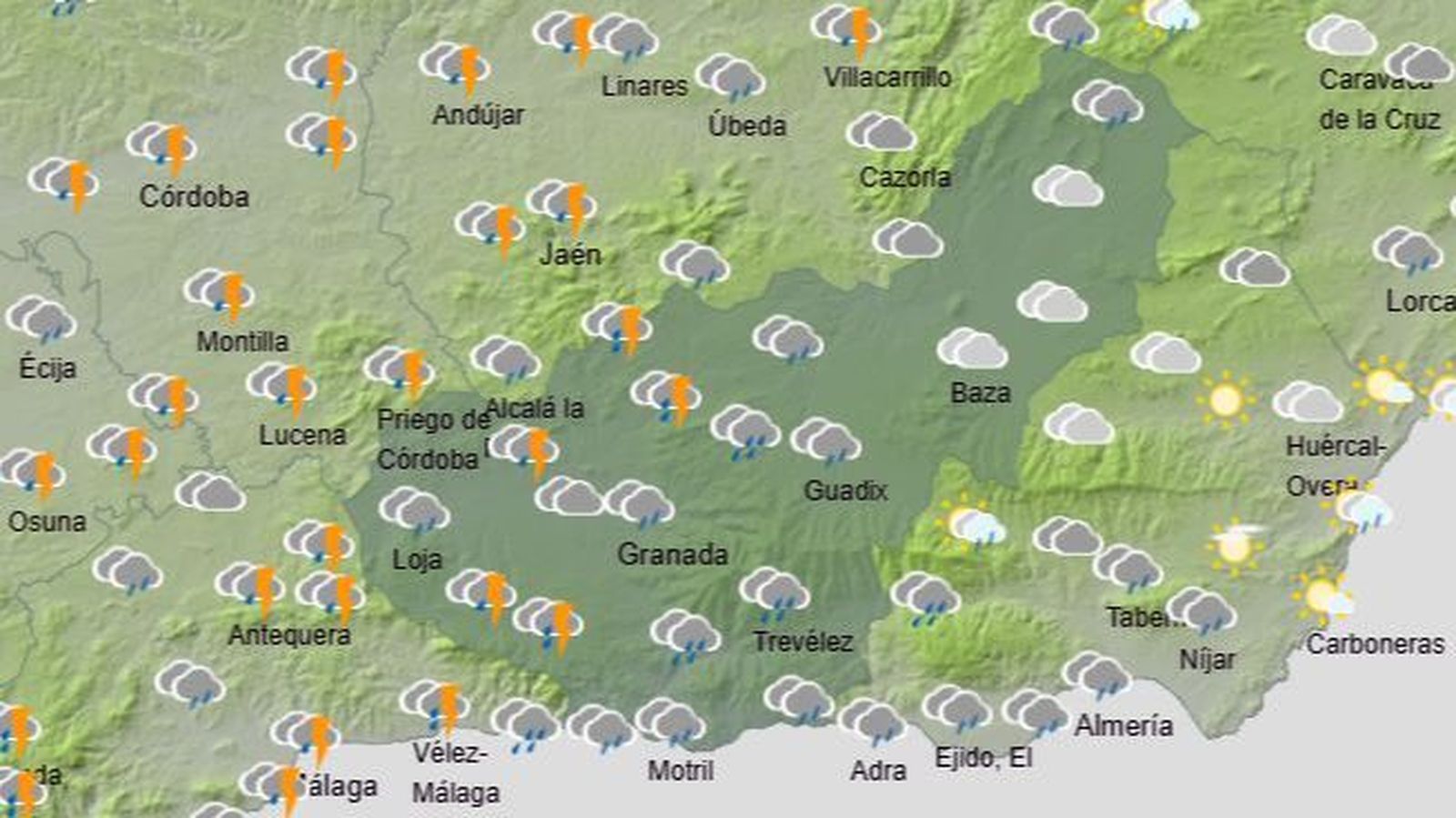 El Tiempo en Granada el segundo fin de semana de febrero de 2026