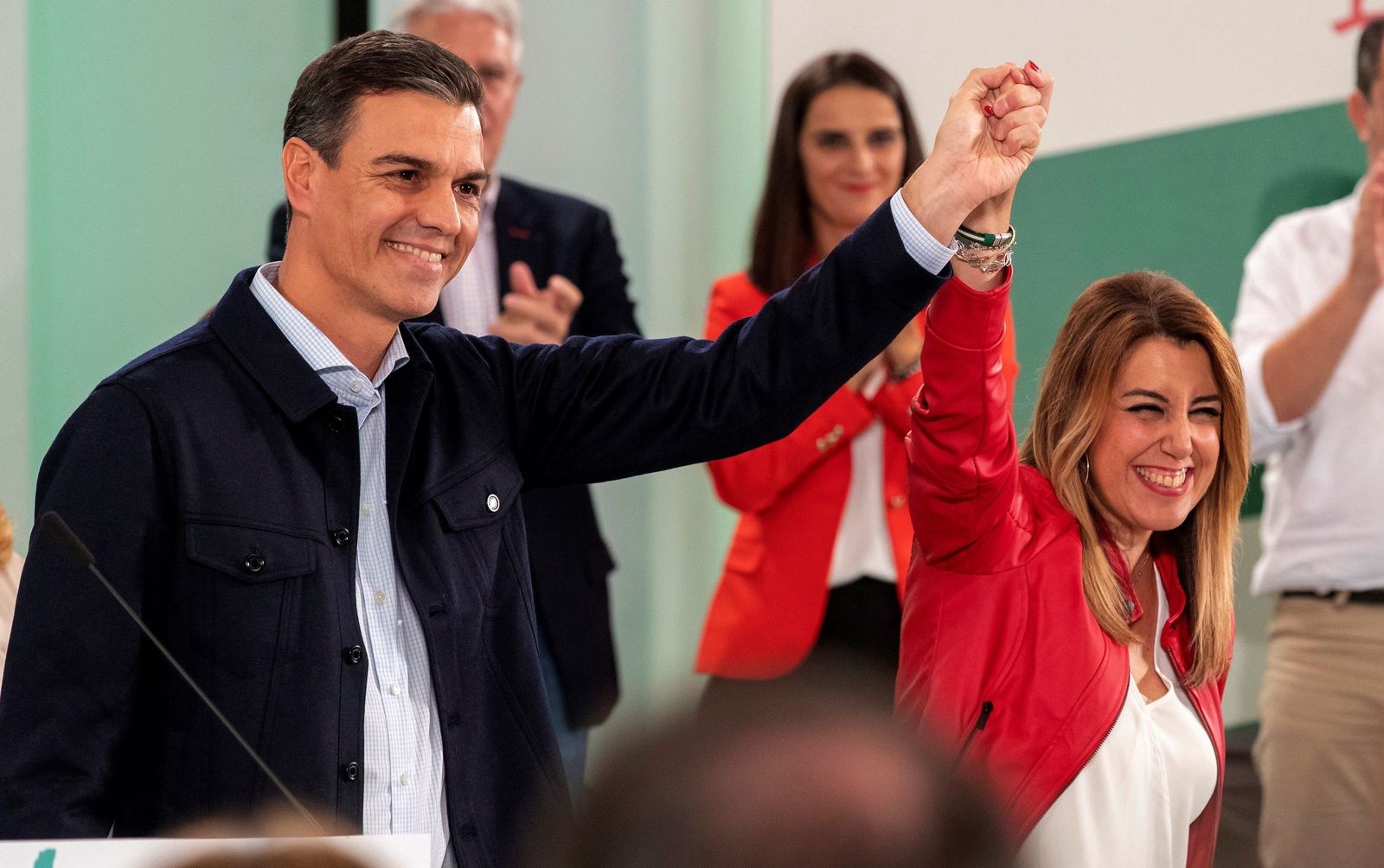 Sánchez y Díaz, en el acto del 20 de octubre en Sevilla