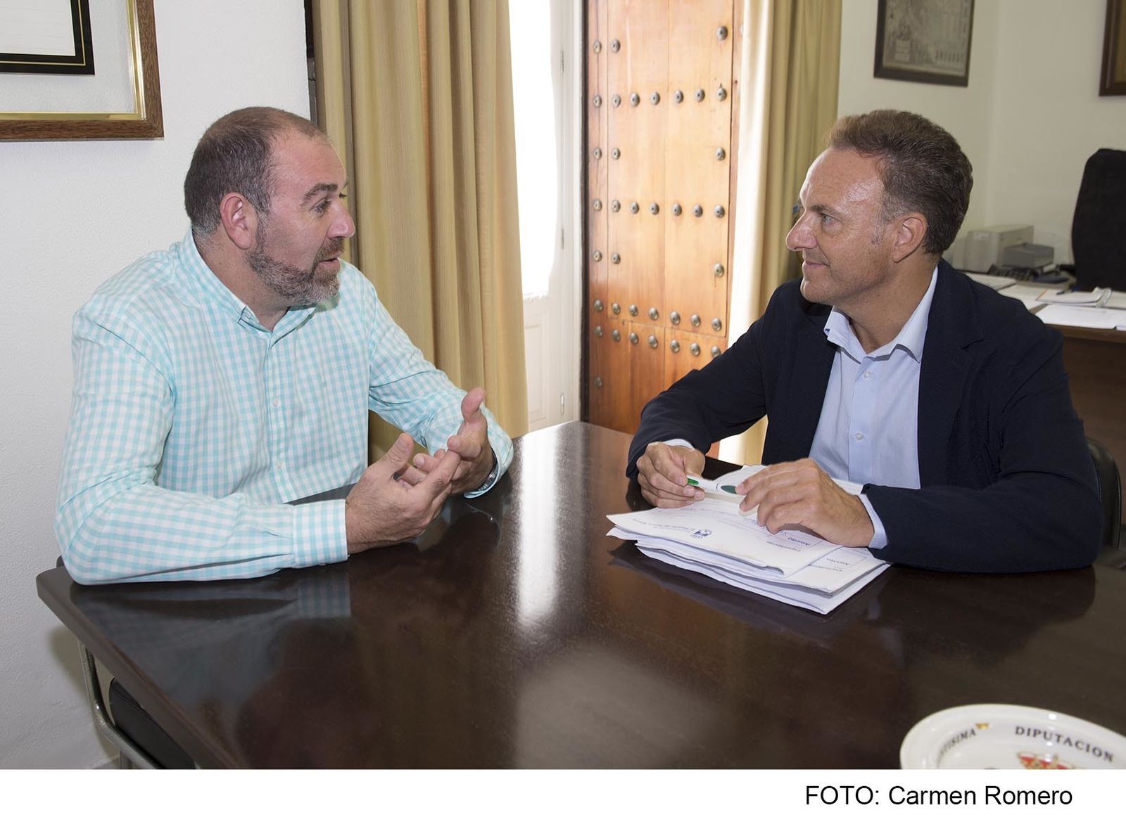 David de la Encina y  Jesús Solís mantuvieron una reunión para perfilar el convenio.