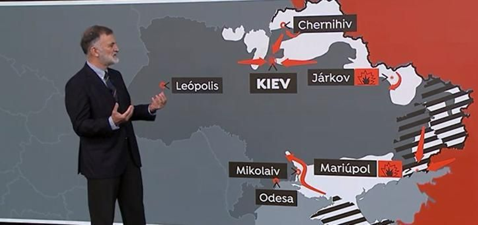 Juan Rodriguez Garat, durante un análisis de la guerra de Ucrania en Antena 3.