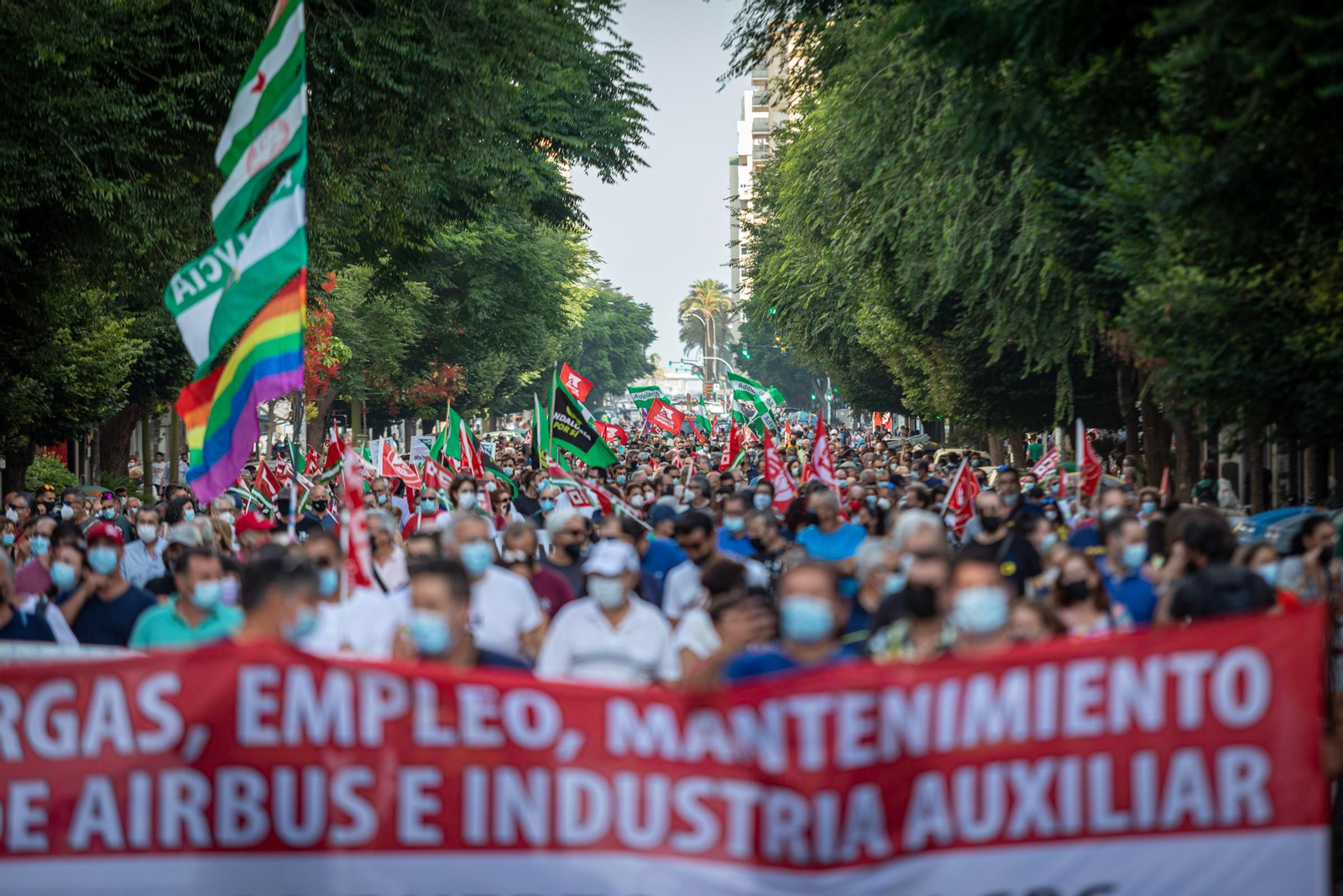 Las imágenes de la manifestación contra el cierre de Airbus Puerto Real
