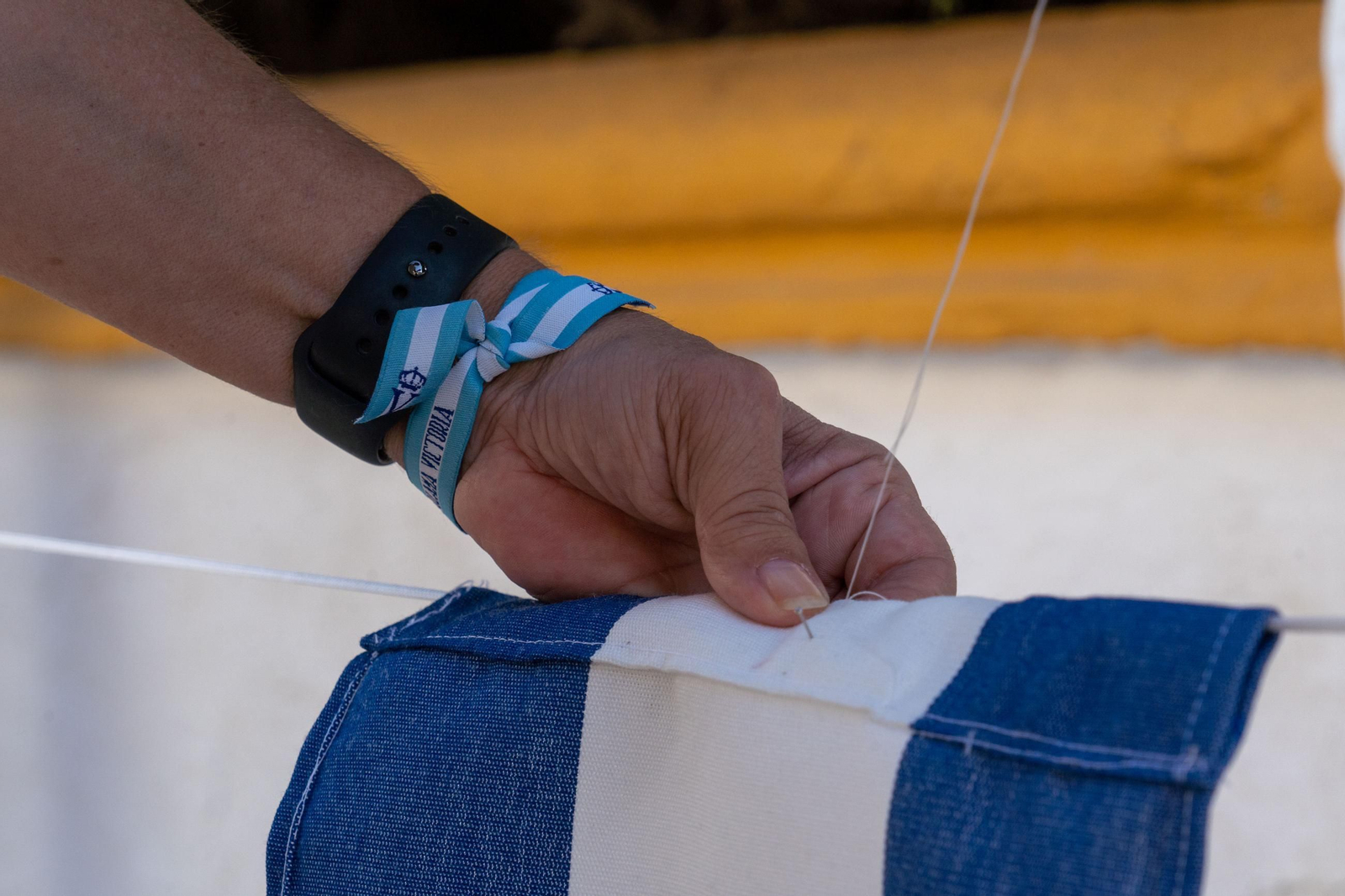 Imágenes de los talleres de la Hermandad de la Victoria de las decoraciones para La Magna Mariana