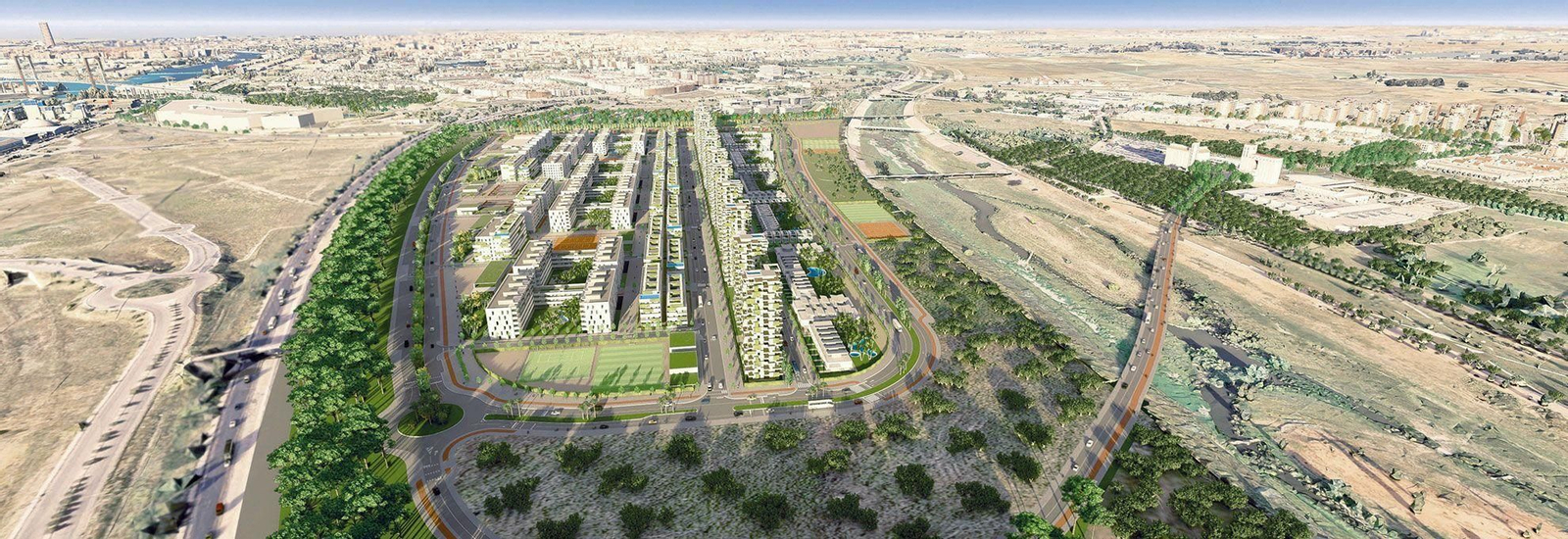 Recreación del nuevo barrio de Palmas Altas, cuyas calles tendrán nombres de isla.