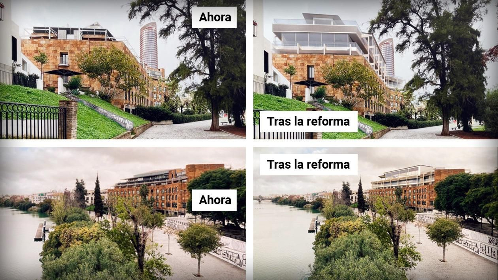 El estado actual y el estado futuro tras la reforma y ampliación.