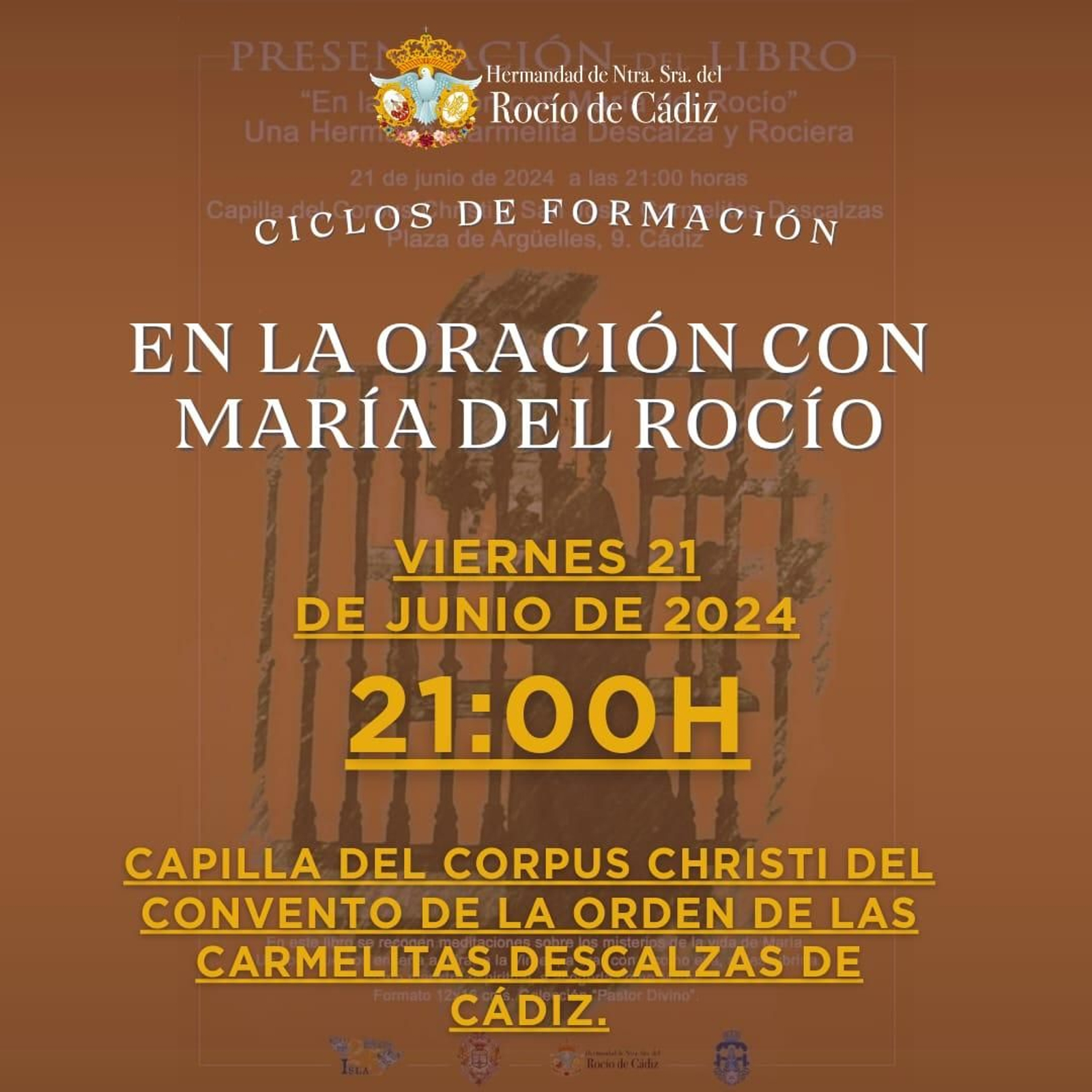 Cartel anunciador de la presentación del libro.