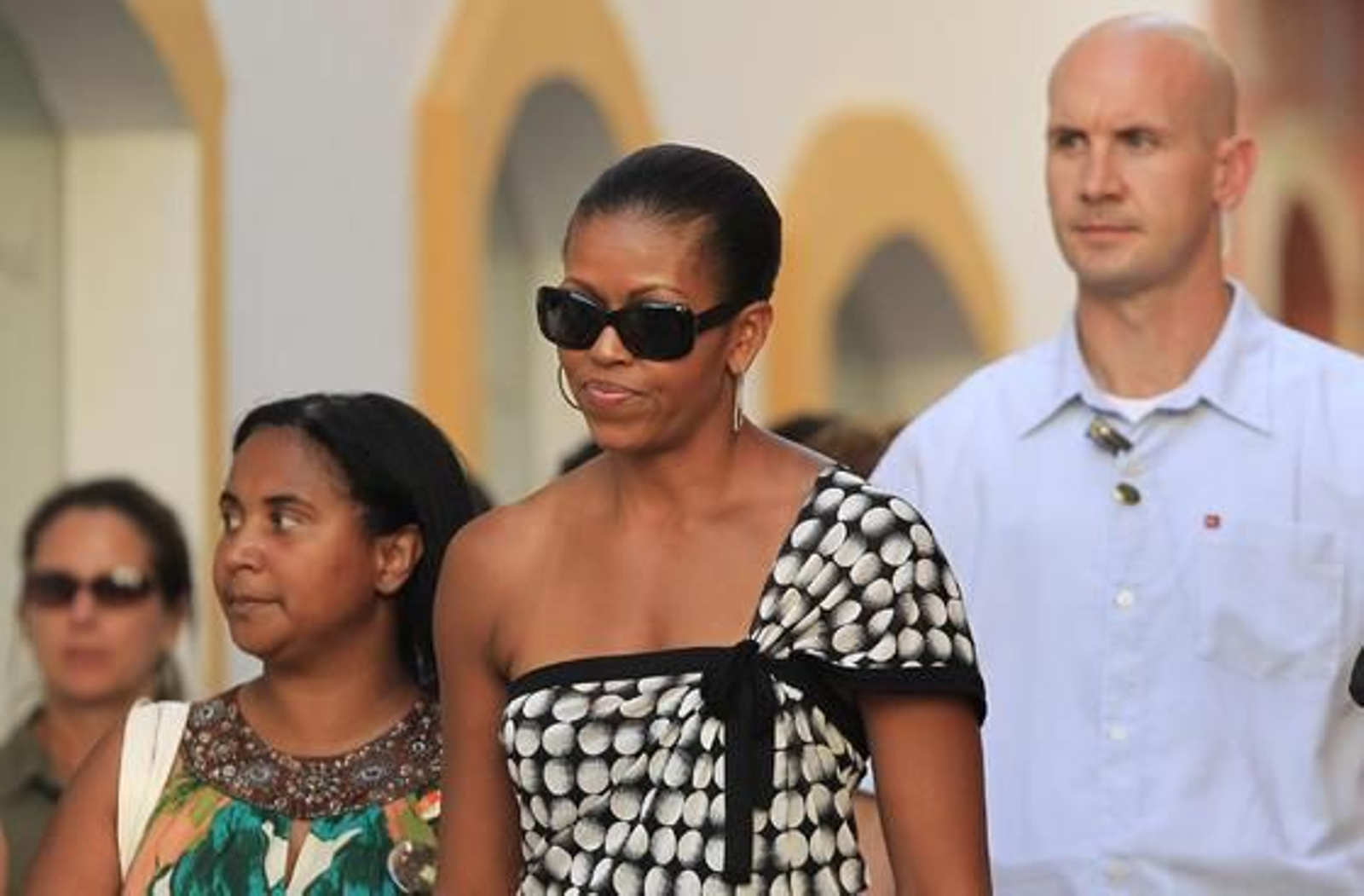 Michelle Obama pasea por las calles del centro histórico de Marbella./Sergio Camacho
