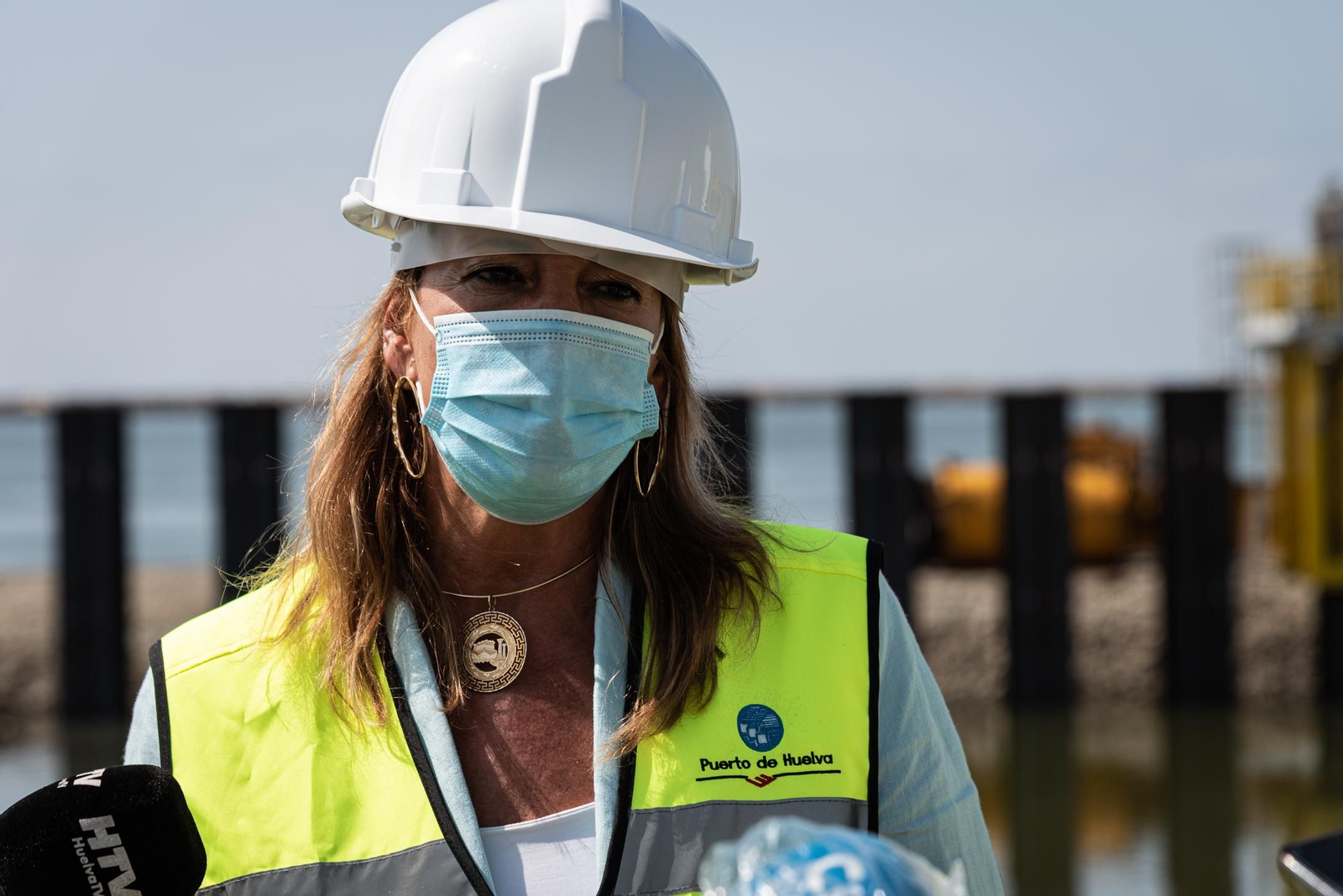 Imágenes de a obra de ampliación del muelle sur del Puerto de Huelva