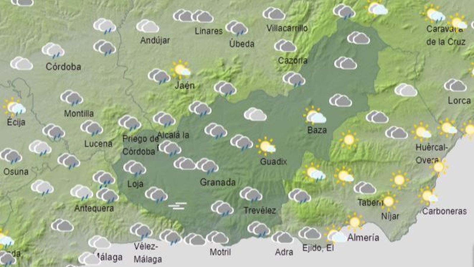 El Tiempo en Granada el 16 de octubre de 2024
