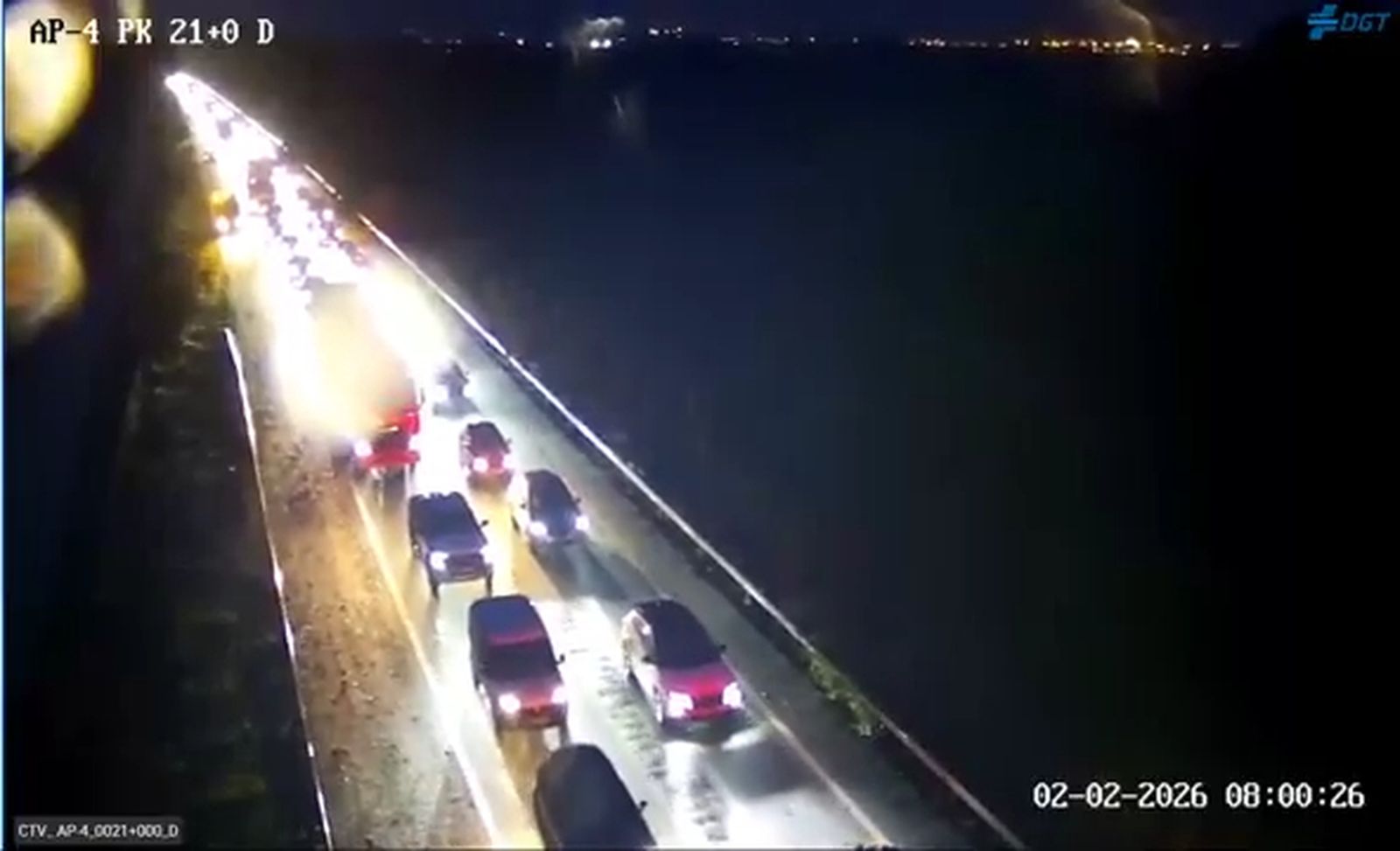 Cortada la AP-4 enTRE Los Palacios y Las Cabezas sentido Jerez