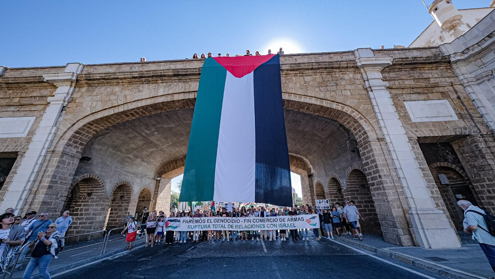 Manifestación en Cádiz a favor del pueblo palestino.