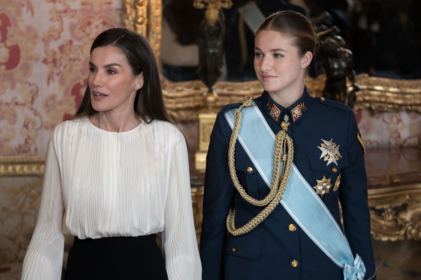 Doña Letizia y la princesa Leonor este pasado martes con motivo de la Pascua Militar