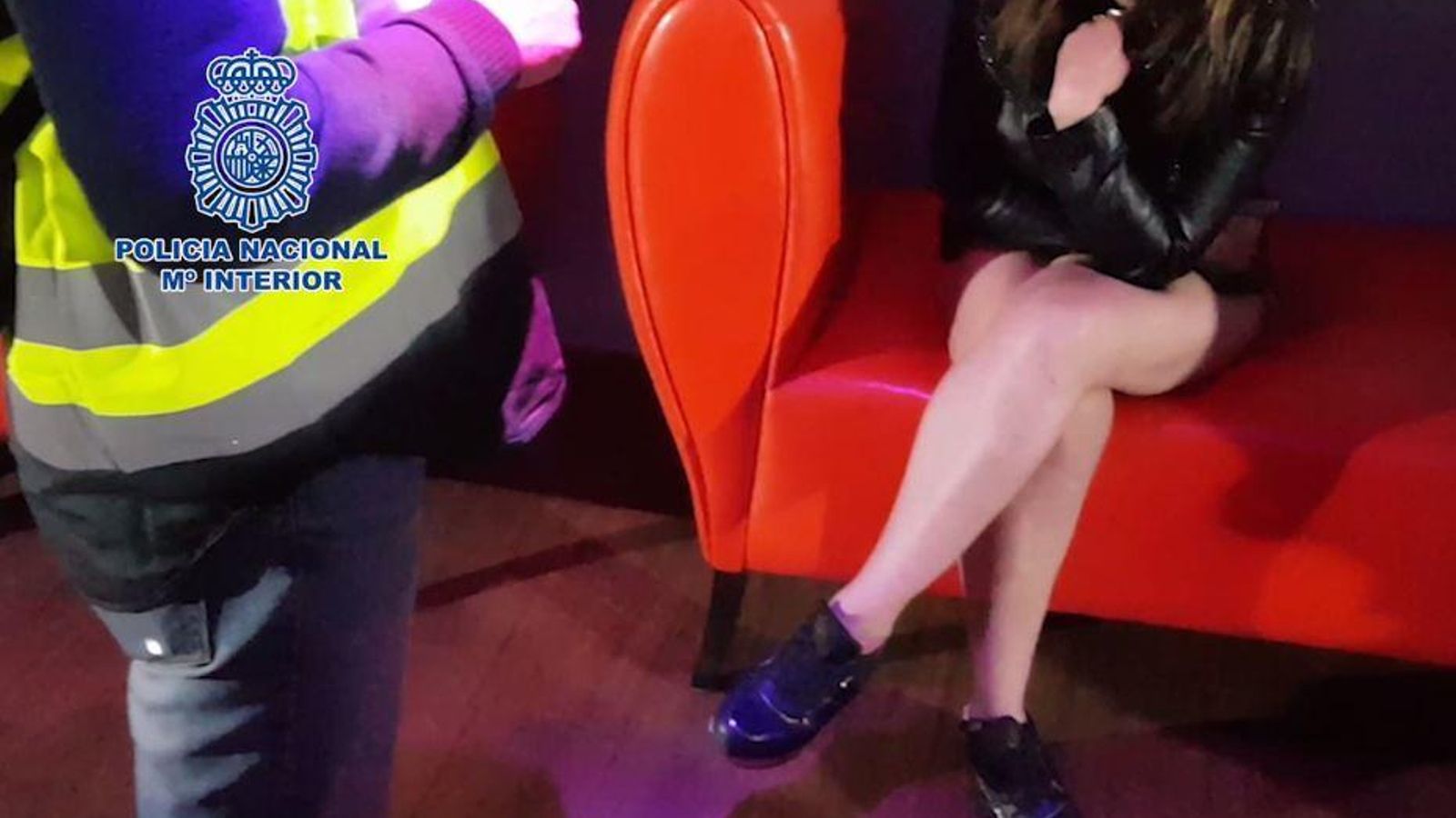 Captura del vídeo del momento de la explotación de la operación en el club de alterne Scandal