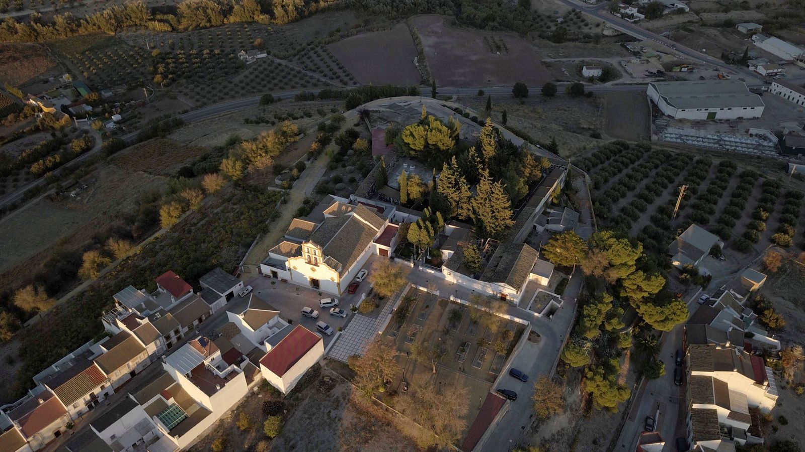 Vista aérea del camposanto.