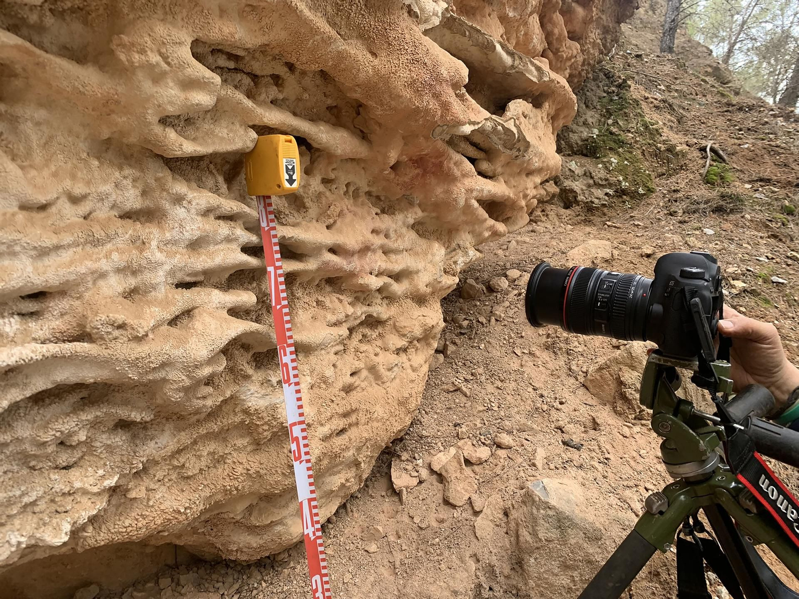 Realización de fotogrametría en paneles de abrigo con grafías rupestres