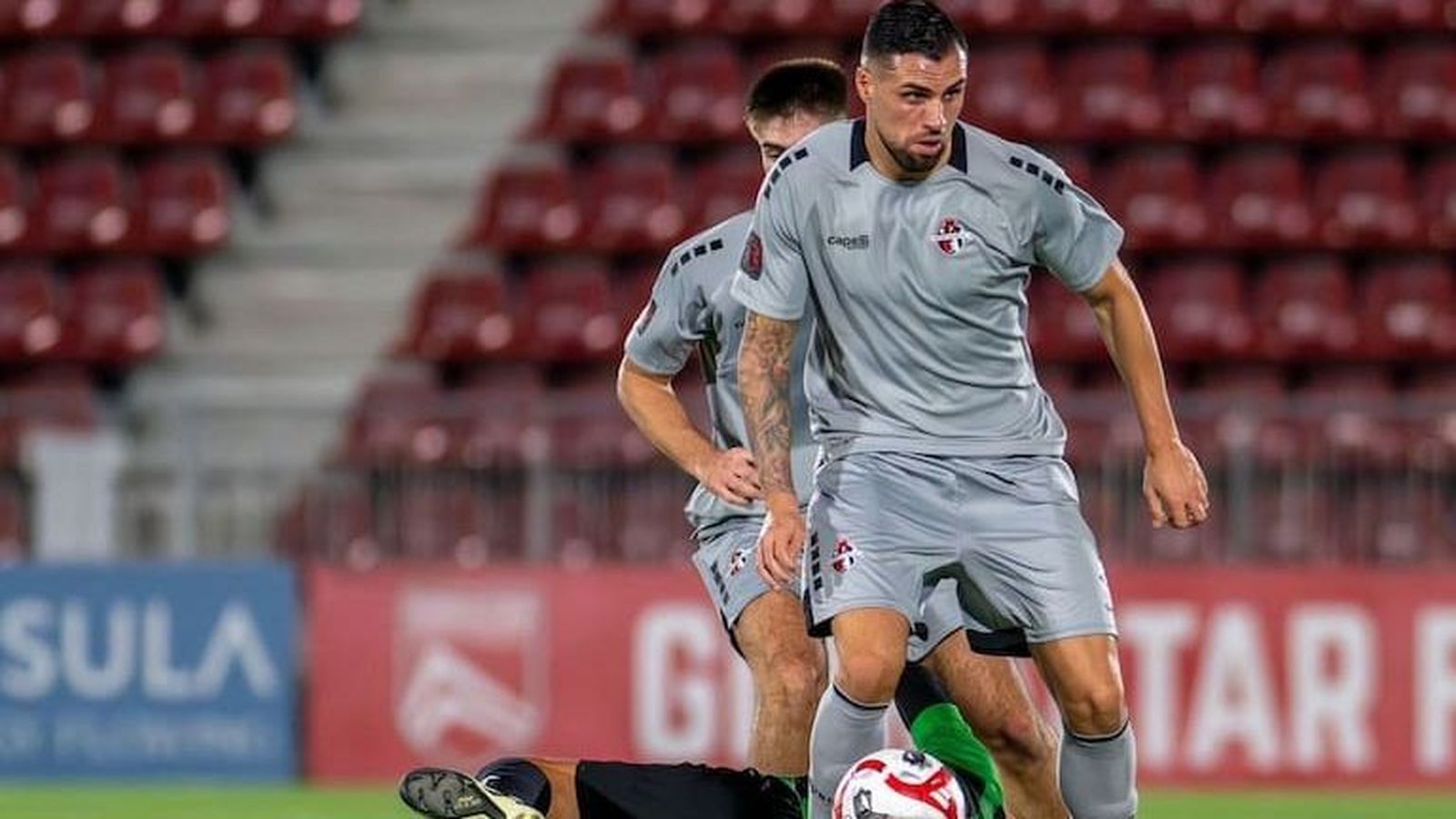Blas Álvarez, en un partido en la liga de Gibraltar